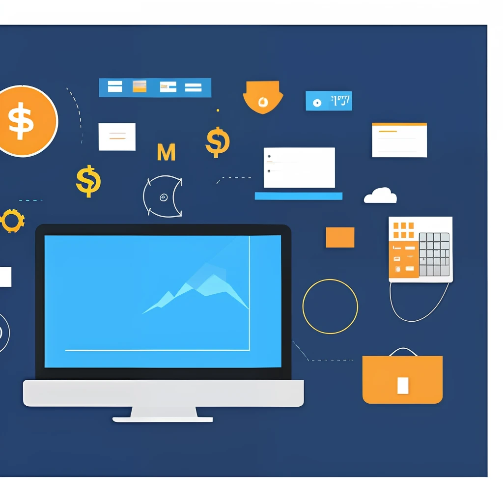 Help me design a picture with financial and technological elements that can be used as a cover