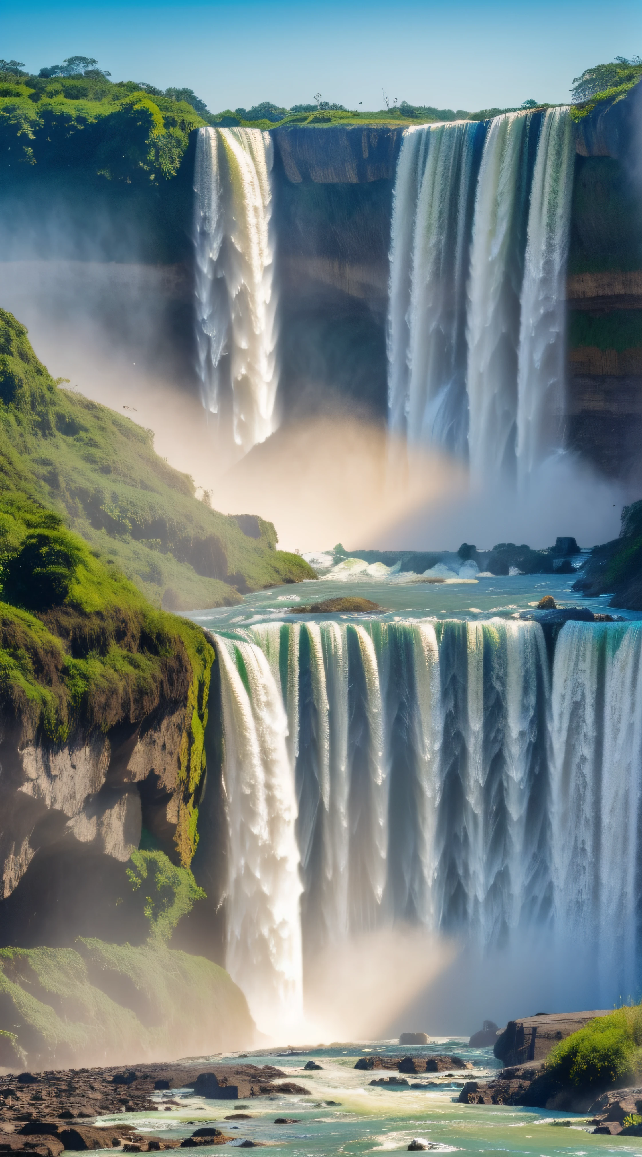 Cataratas do niagara , imagem realista , pessoas diferentes no local , sem deformidades , perfect  lighting , appropriate resolution , (( obra prima )) , (( melhor qualidade ))