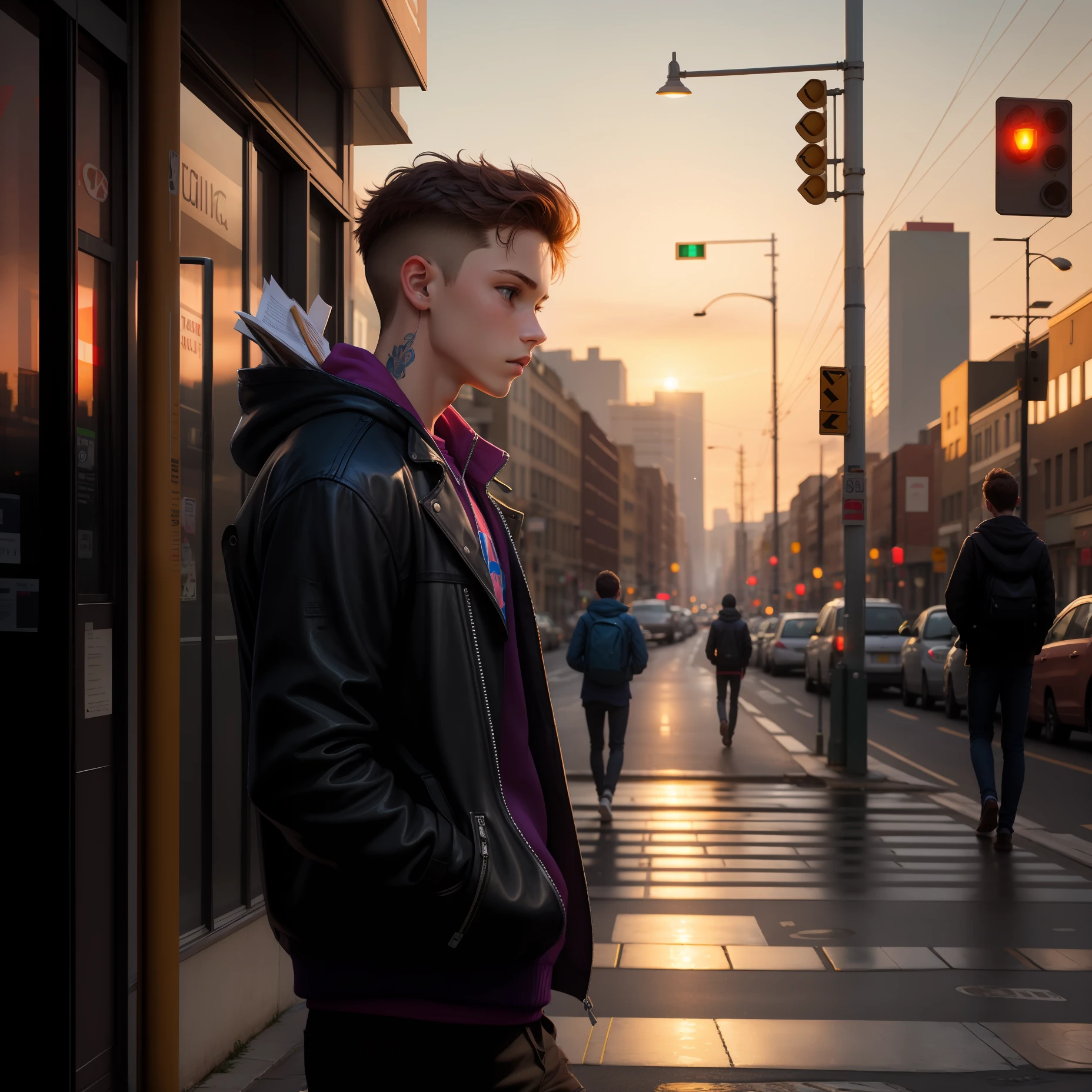 The teenager walked down the street and turned back