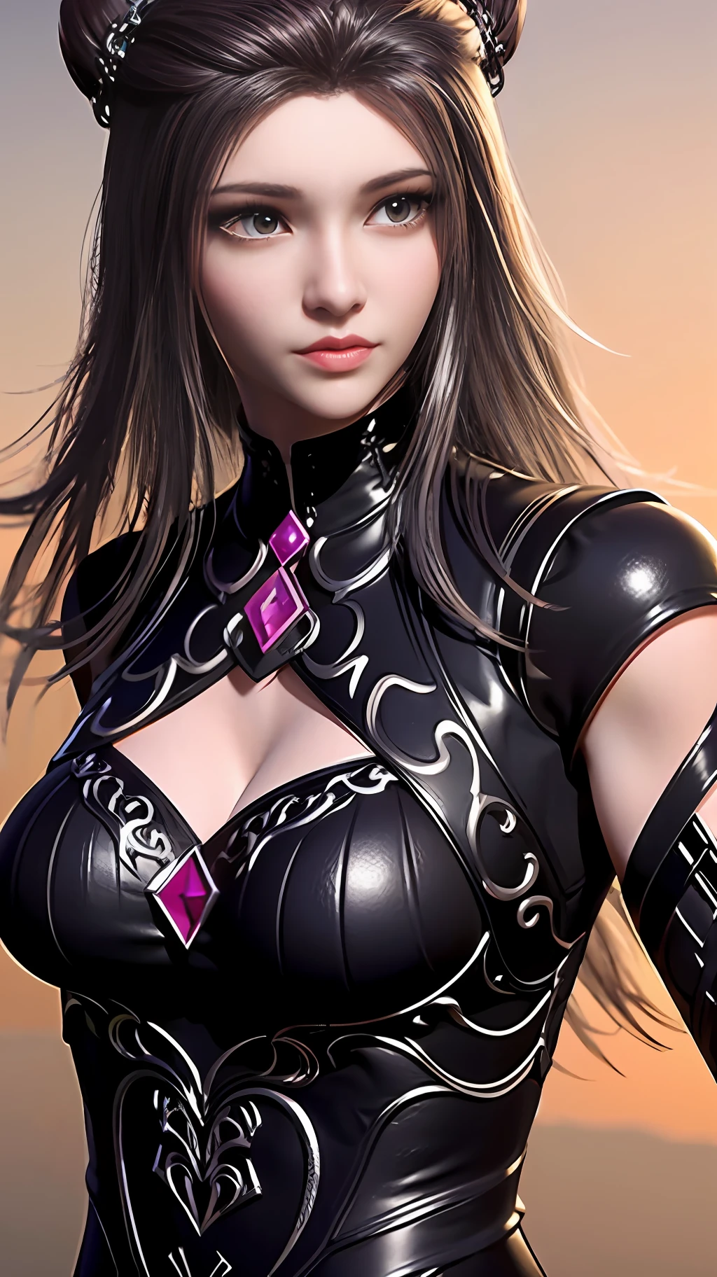 a close up of a woman with a black dress and a black top, 8K high quality detailed art, 3 D rendering character art 8 K, Smooth anime CG art, beautiful and seductive anime woman, photorealistic anime girl rendering, seductive anime girls, 2. 5 D CGI anime fantasy artwork, by Yang J, 4k highly detailed digital art, epic exquisite character art