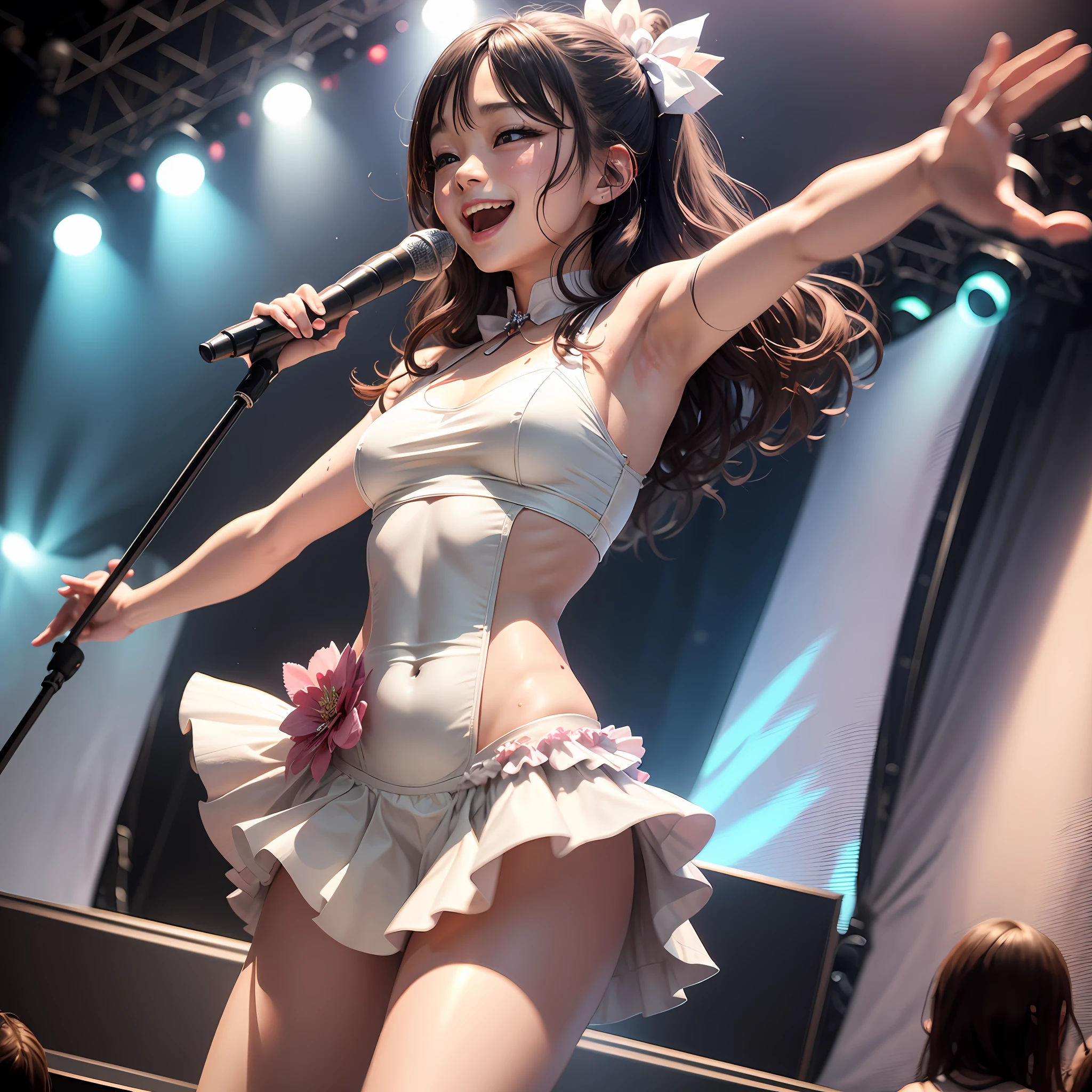 Sing and dance、Cute Idol、On stage、I'm sweating、a smile --auto