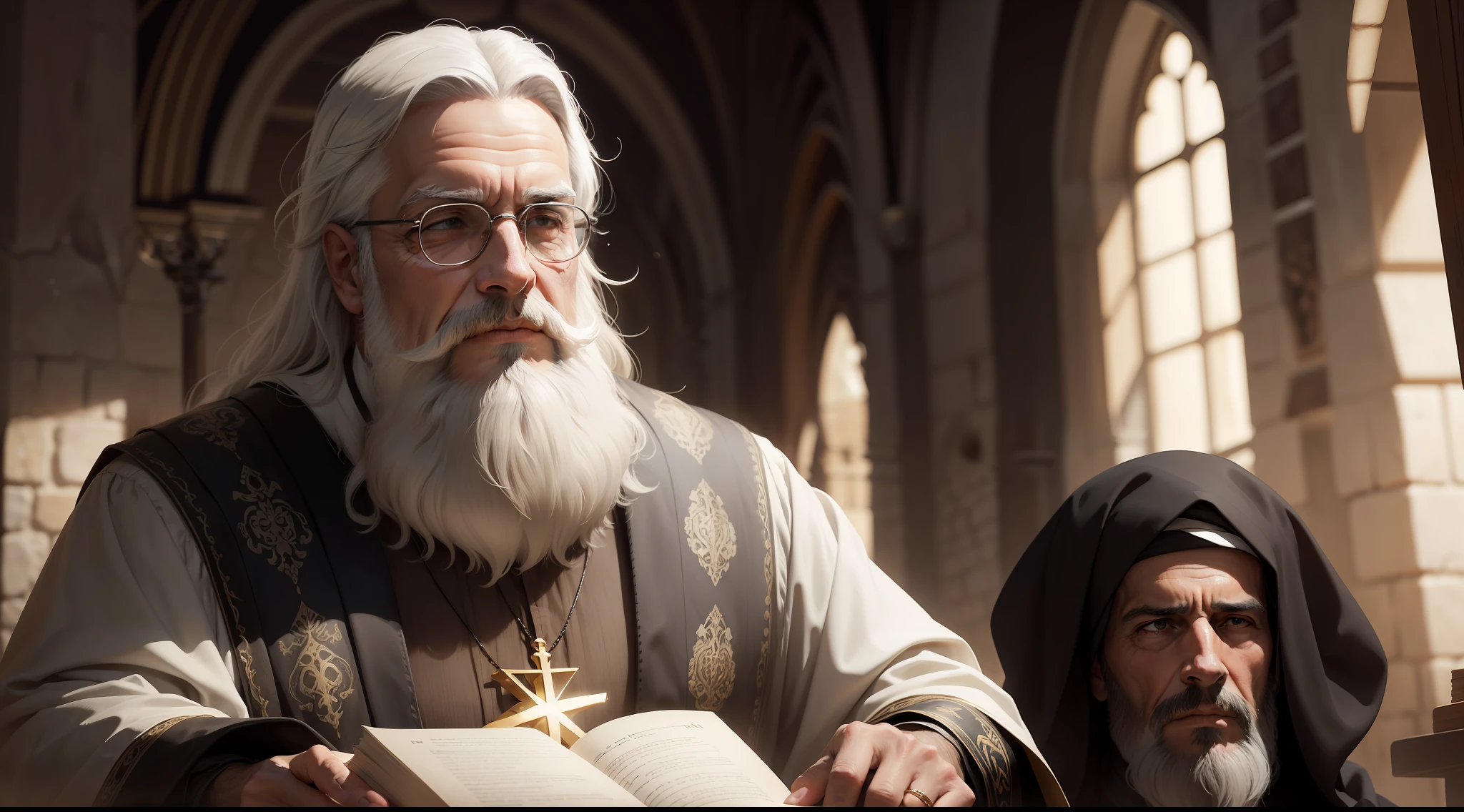 $ python descrever_pessoa.pyDigite o nome da pessoa: Apostle Paul, Digite a idade da pessoa: 70 ANOS, Enter some characteristics of the person: IMAGEM REALISTA, A man with a gray beard in the time of Jesus, A man named the Apostle Paul, de 70 anos, A man with a gray beard in the time of Jesus MEDIEVAL BEING ENLIGHTENED