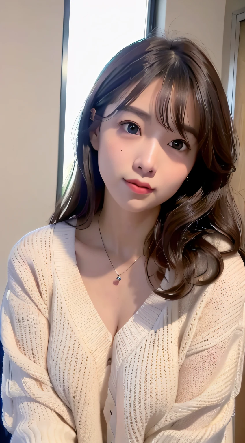 Girl with Camera、mix4、(8K、Raw photography、top-quality、masterpiece:1.2)、(realisitic、Photorealsitic:1.37)、1girl in、cute little、A city scape、natta、Sateen、Wetty、profetional lighting、photon maping、Radio City、physically-based renderingt、Gradient Brunette Hair、short curly hair、a handsome、Girly、White Ball Set、superior image quality、hight resolution、1080p、(Clear face)、(Detailed face description)、(Detailed hand description)、(masuter piece)、(Exquisite CG)、 extreme light and shadows、hair messy、masterpiece、abundant detail、(Exquisite facial features)、(Top image quality)、(masterpiece)、(Eye of Detail)、Looking forward to your eyes、Delicate collarbones、((Casual wear))、Sweaters、full bodyesbian