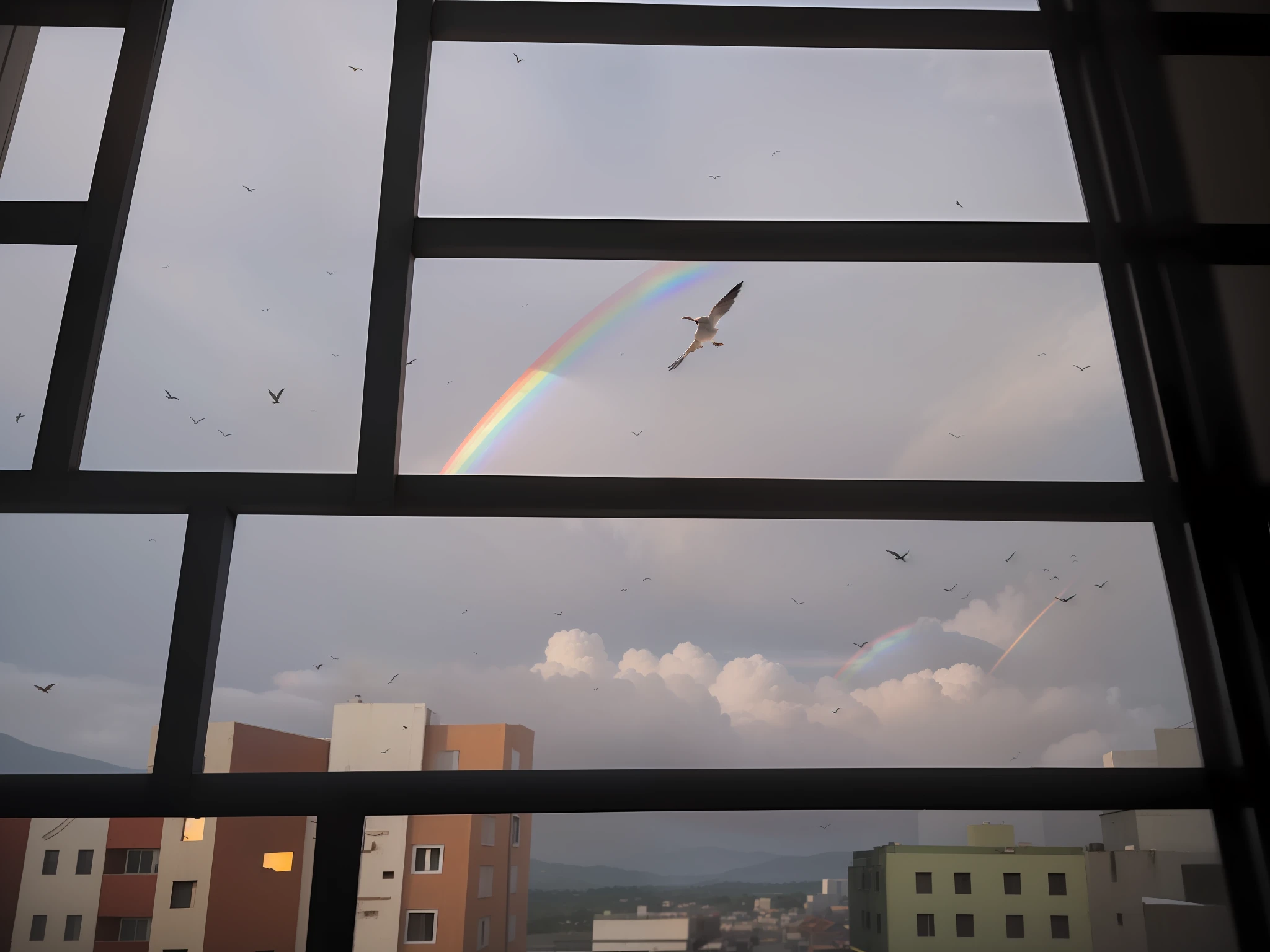 Bird, change sky, more birds, sunlight, beautiful sky, Bird,  beautiful sun, Rainbow, star, sky,