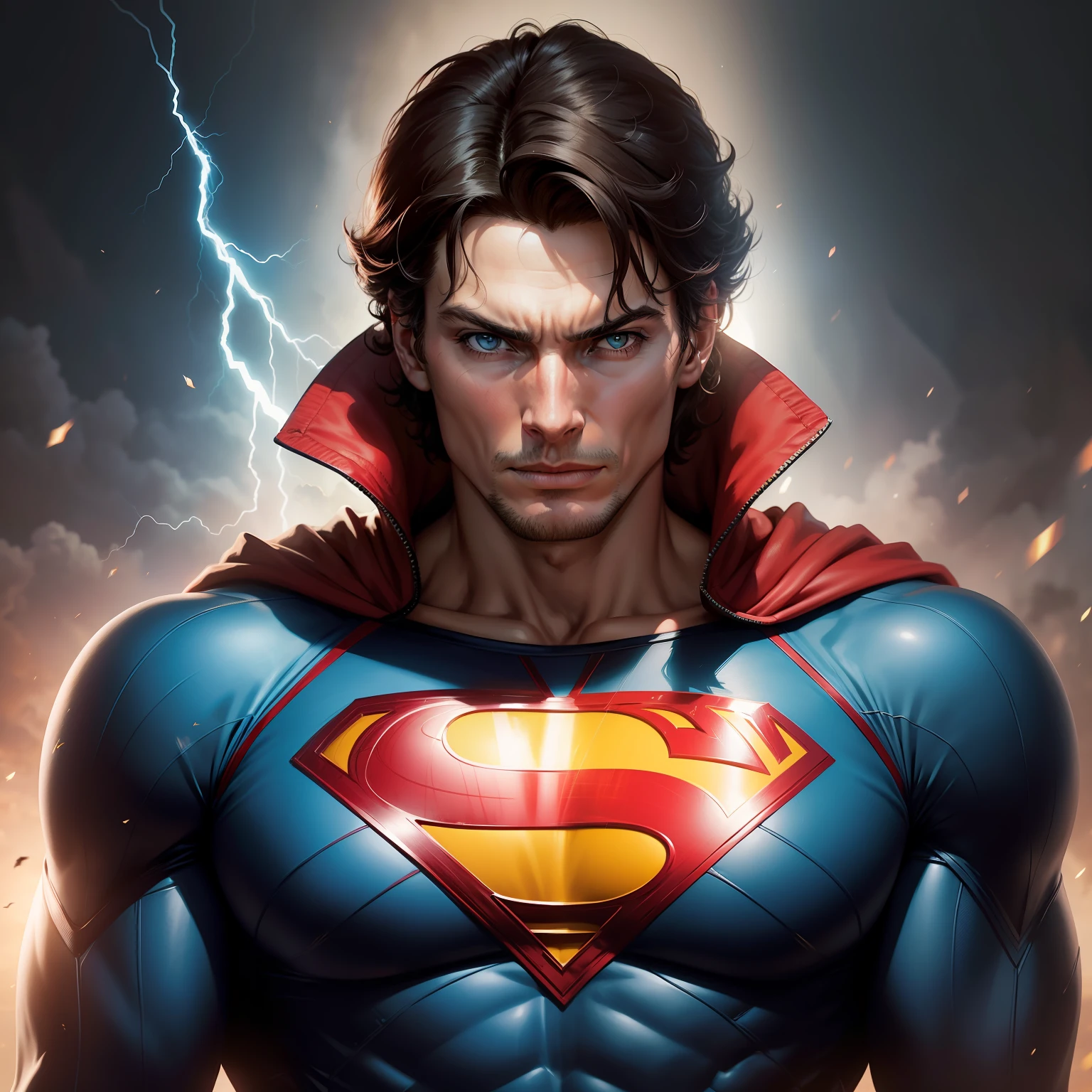 Create an inspiring and impactful thumbnail that pays tribute to Christopher Reeve, the iconic Superman actor who triumphed over immense challenges. Showcase a powerful image of Christopher Reeve, displaying strength and determination, surrounded by a backdrop representing his journey to overcome adversity. Use bold and heroic colors to evoke a sense of courage and resilience. Incorporate the Superman logo or emblem as a symbol of his indomitable spirit.