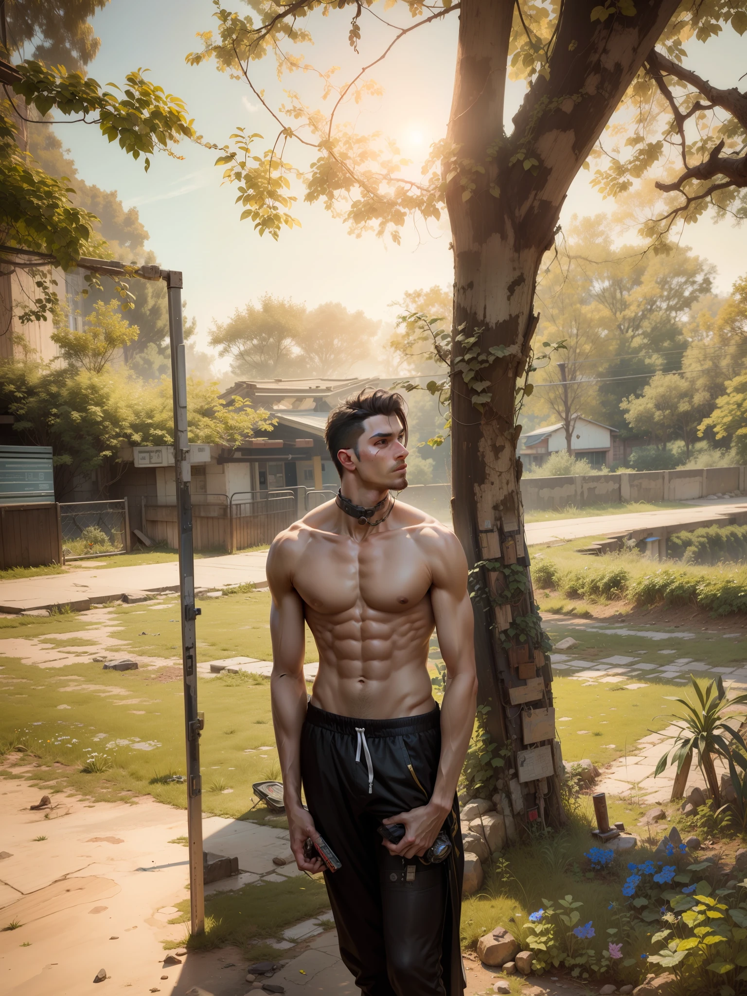 Cyberpunk handsome boy,body six pack,8k