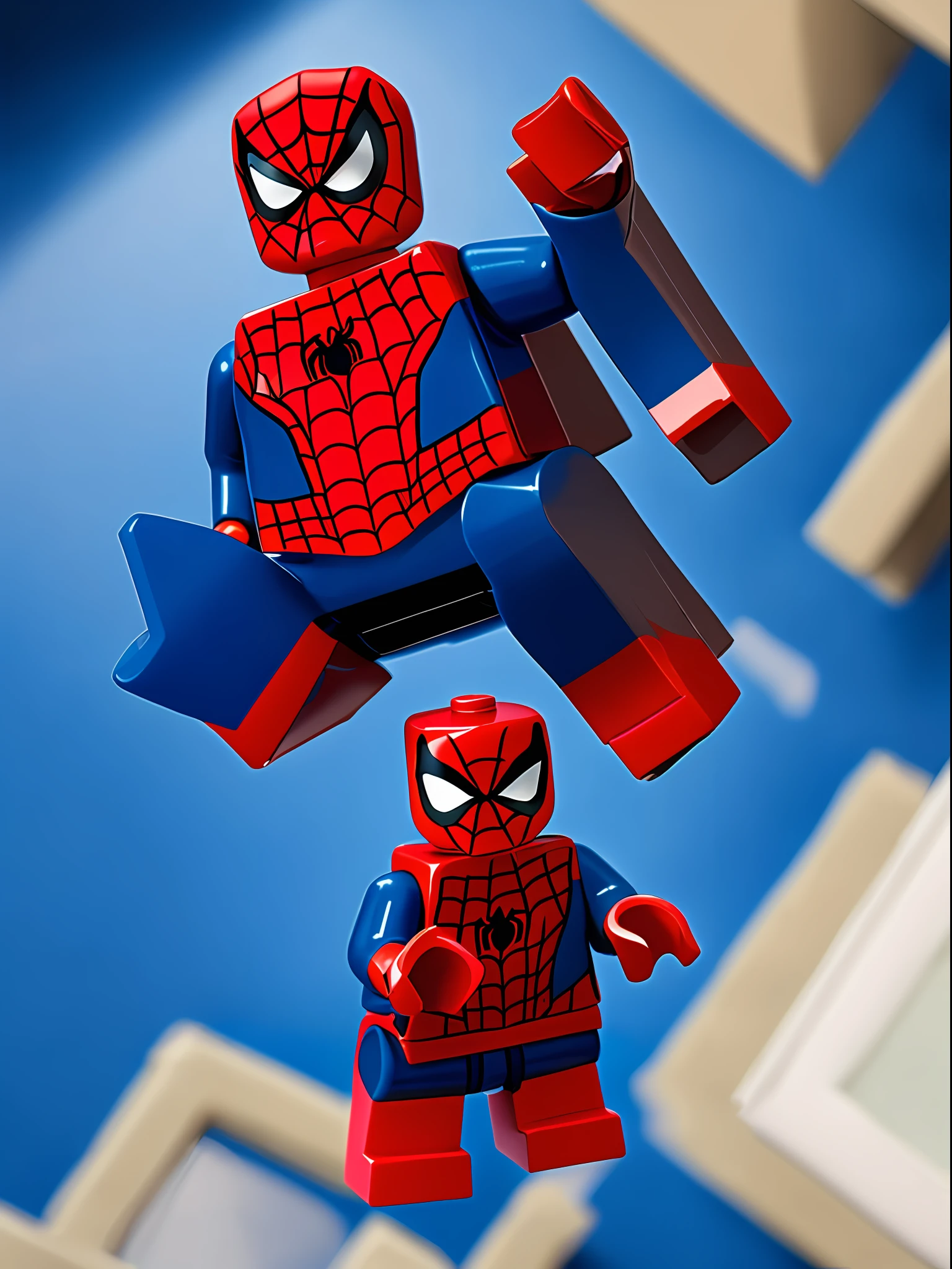 LEGO of spiderman 8k uhd, high quality, film grain