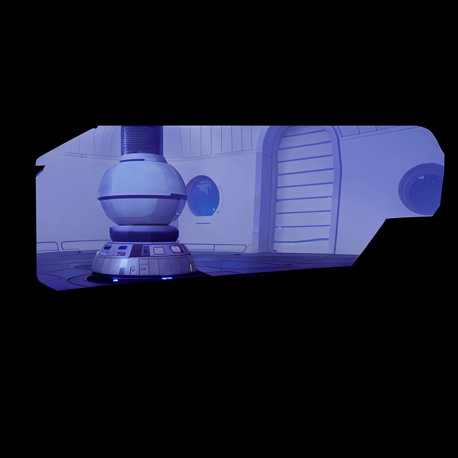 There is a picture of a blue fire hydrant, Spaceship corridor background, spaceship far on the background, background space station, alien room background, spaceship in background, spaceship hull texture, dark hangar background, spaceship in background, Dark ( Spaceship ), spaceship hangar, detailed spaceship interior, arte de fundo, room of a spacecraft, detailed spaceship, Spaceship