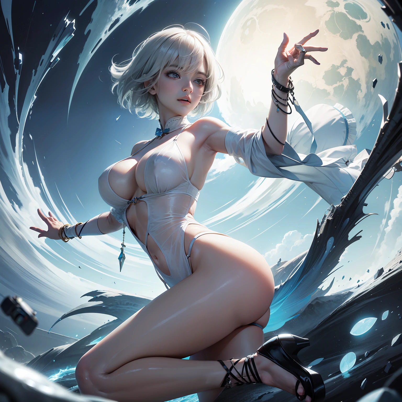  eyes， perspired， full bodyesbian， Armpits， short detailed hair， inner colored， 独奏， Simple pale yellow lingerie maid girl， japanes， huge ， （camel-toe）Most Best Illustration）， （beatiful detailed eyes）， （best qualtiy）， （ultra - detailed）， （tmasterpiece）， （the wallpaper）， （详细的脸）(1girl:1.3), 独奏,__body-parts__, offcial art, 统一 8k 壁纸, ultra - detailed, Beautiful and aesthetic,  beautiful, tmasterpiece, Best quality at best, RAW，tmasterpiece，ultra fine photos，，best qualtiy，超高分辨率，Photoreality，rays of sunshine，full-body portraits，stunningly beautiful，Raised sexy，hot，dynamicposes，delicated face，vibrant eyes，（seen from the side），Most Best Illustration）， （beatiful detailed eyes）， （best qualtiy）， （ultra - detailed）， （tmasterpiece）， （the wallpaper）， （详细的脸），，detailed face with，Detailed and complex busy background，untidy，opulent，milkyW，Highly detailed skin，Realistic details of skin，Visible Pore，tack sharp focus，volume fog，8k uhd，digital SLR camera，high qulity，filmgrain，White skin of the，photo-realism，lomography，Huge metropolis in a dystopia of the future , look from down, semi transparent