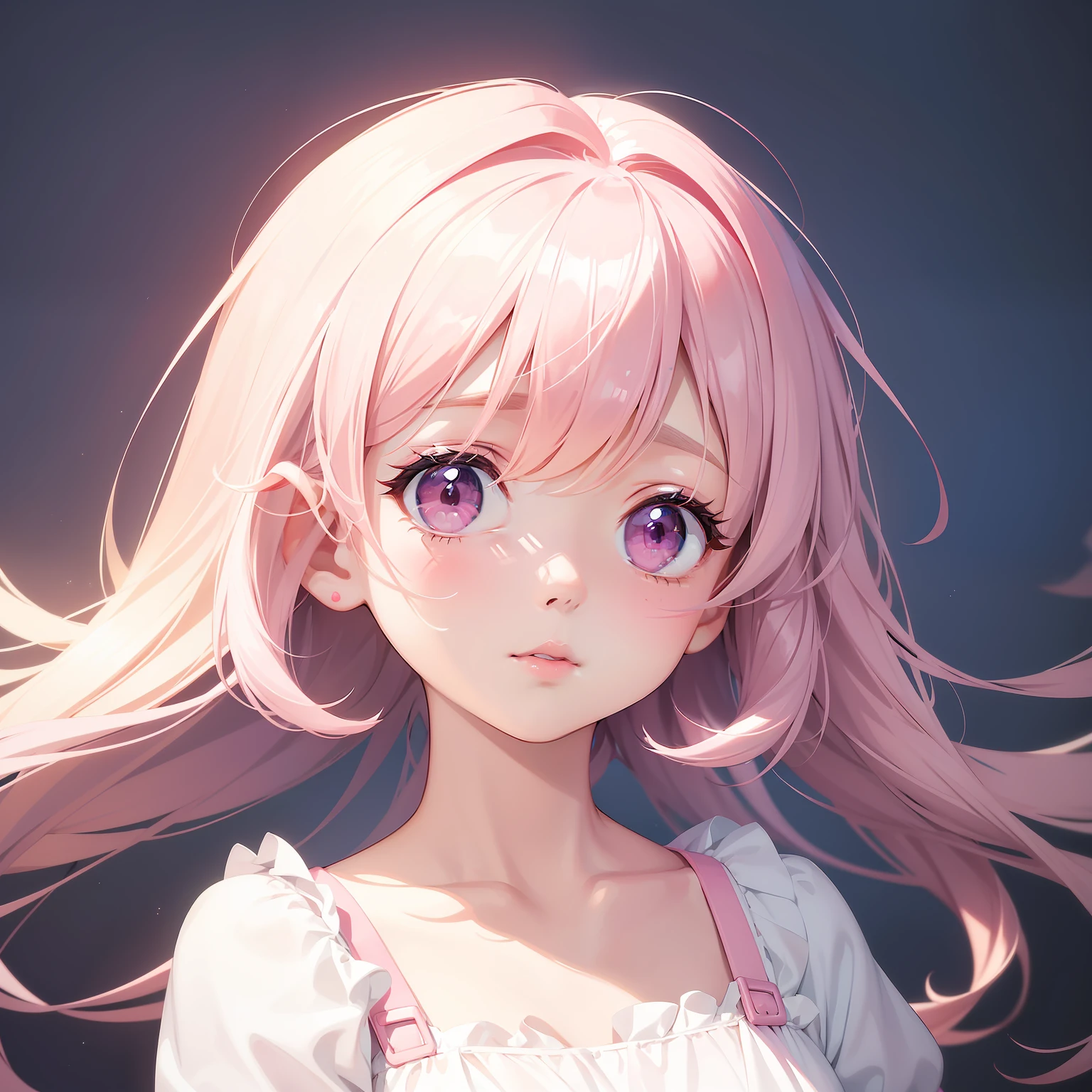 a cute little girl,pink lips,wearing a bright white shirt,in the style of soft color palette
aurorapunk,an anime illustration of her
face,animated gifs,hand-drawn
animation,charming sketches,smooth and
shiny,hazy romanticism,superflat style,white
background--ar 1:1--niji 5--style expressive --s 50