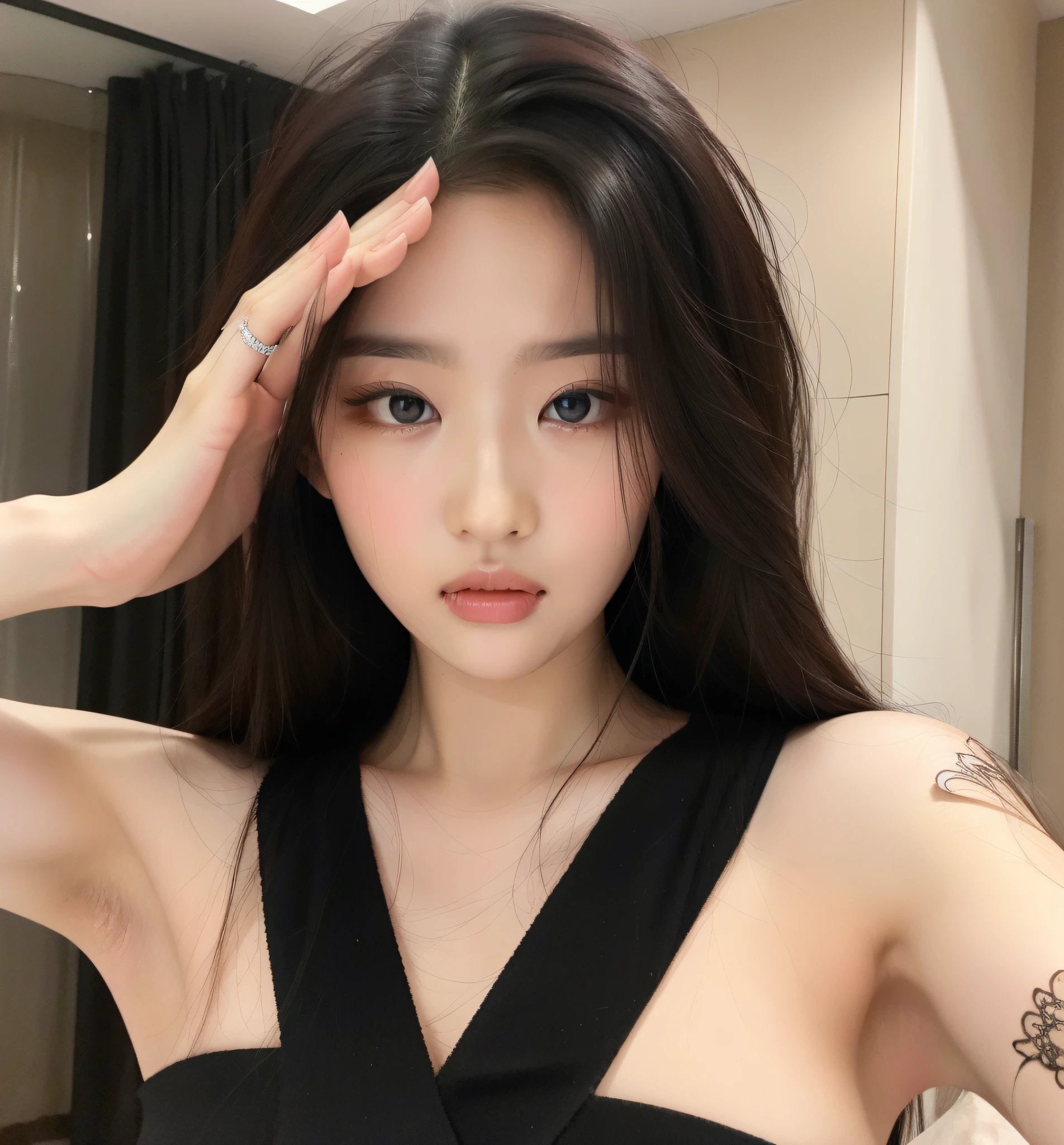 beautifully detailed eyes and face，tmasterpiece，best qualtiy，closeup cleavage。