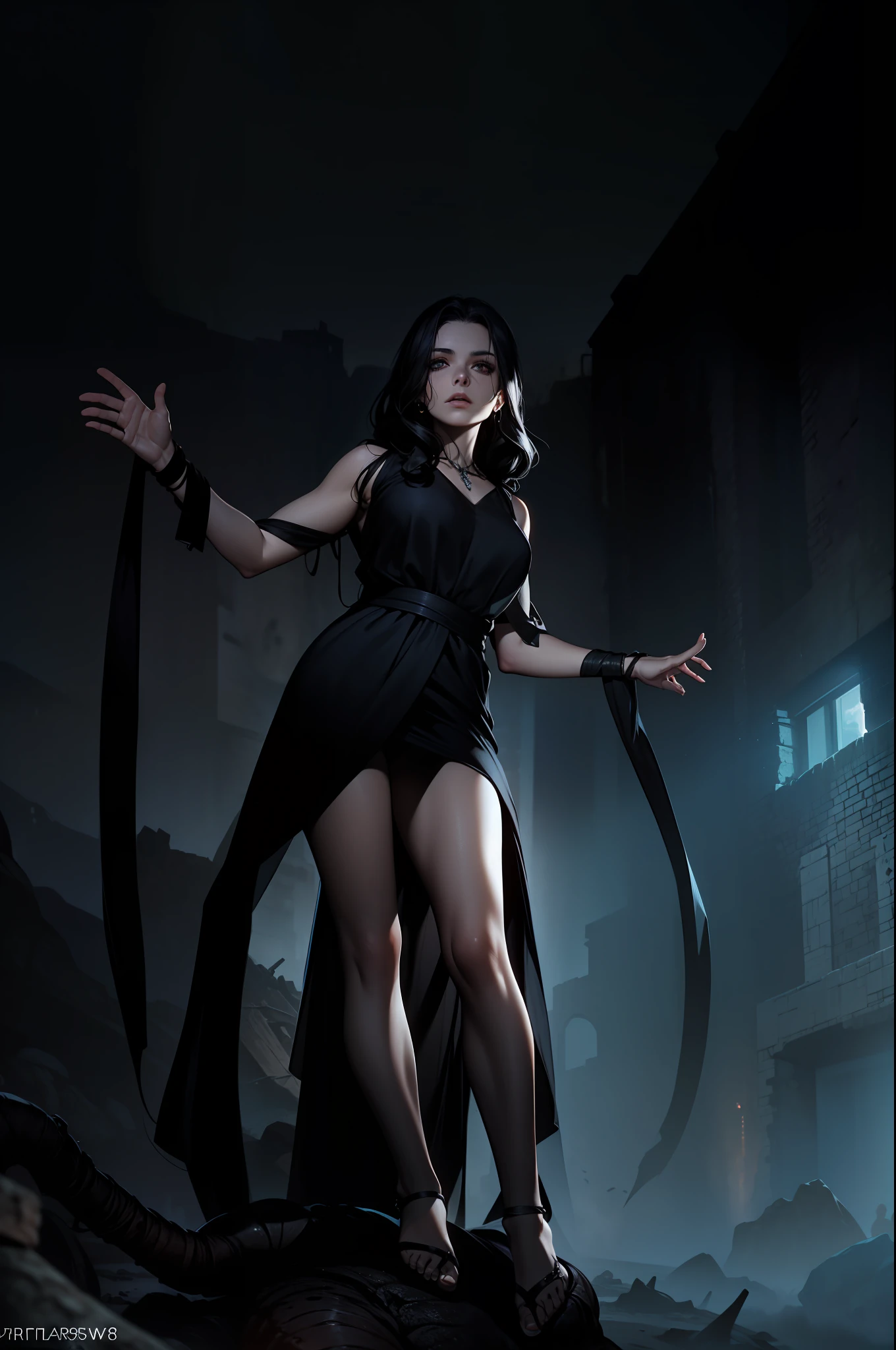 (Shelob), hot, beautiful woman, mature face, Shadow Of War, untied hair, Mordor, lord of the rings, extremely detailed face and eyes, (masterpiece), absurdres, 8k