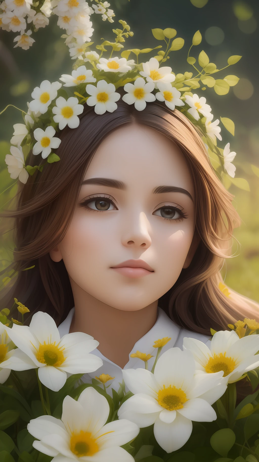 Um jesus cristo belo em um jardim de flores e iluminado pela luz do sol ((( beautiful and christian foyography )))