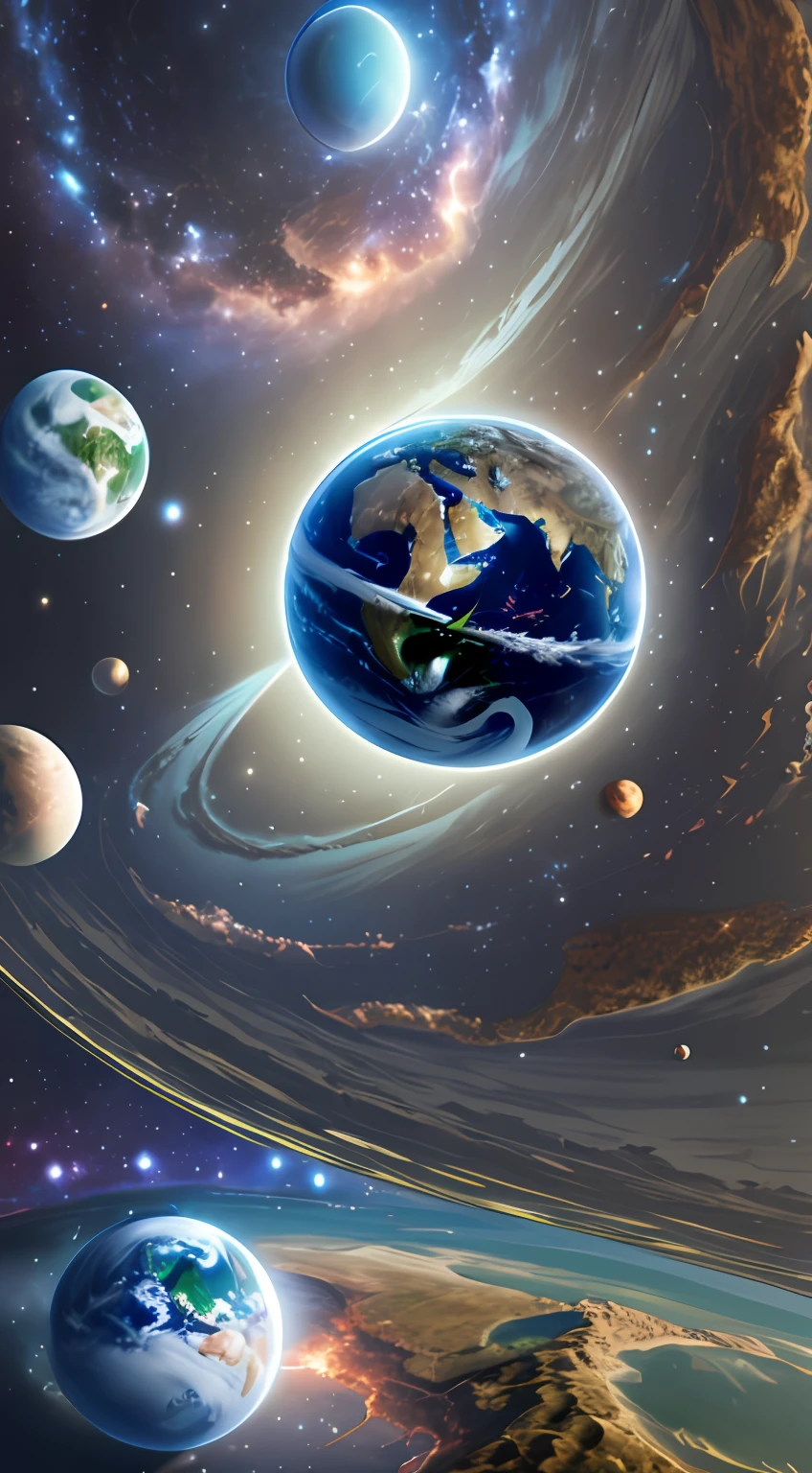 Earth in outer space,Realistic earth,8K
