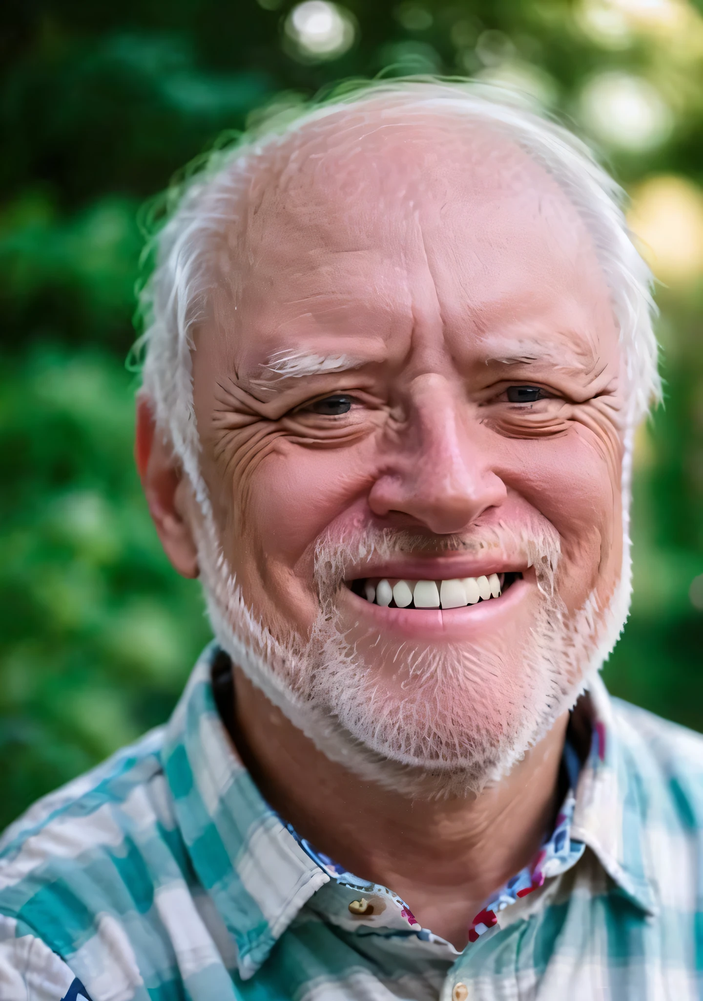 full length photo of harold, wearing a bandana, smiling, 8k uhd, dslr, high quality, film grain, Fujifilm XT3
