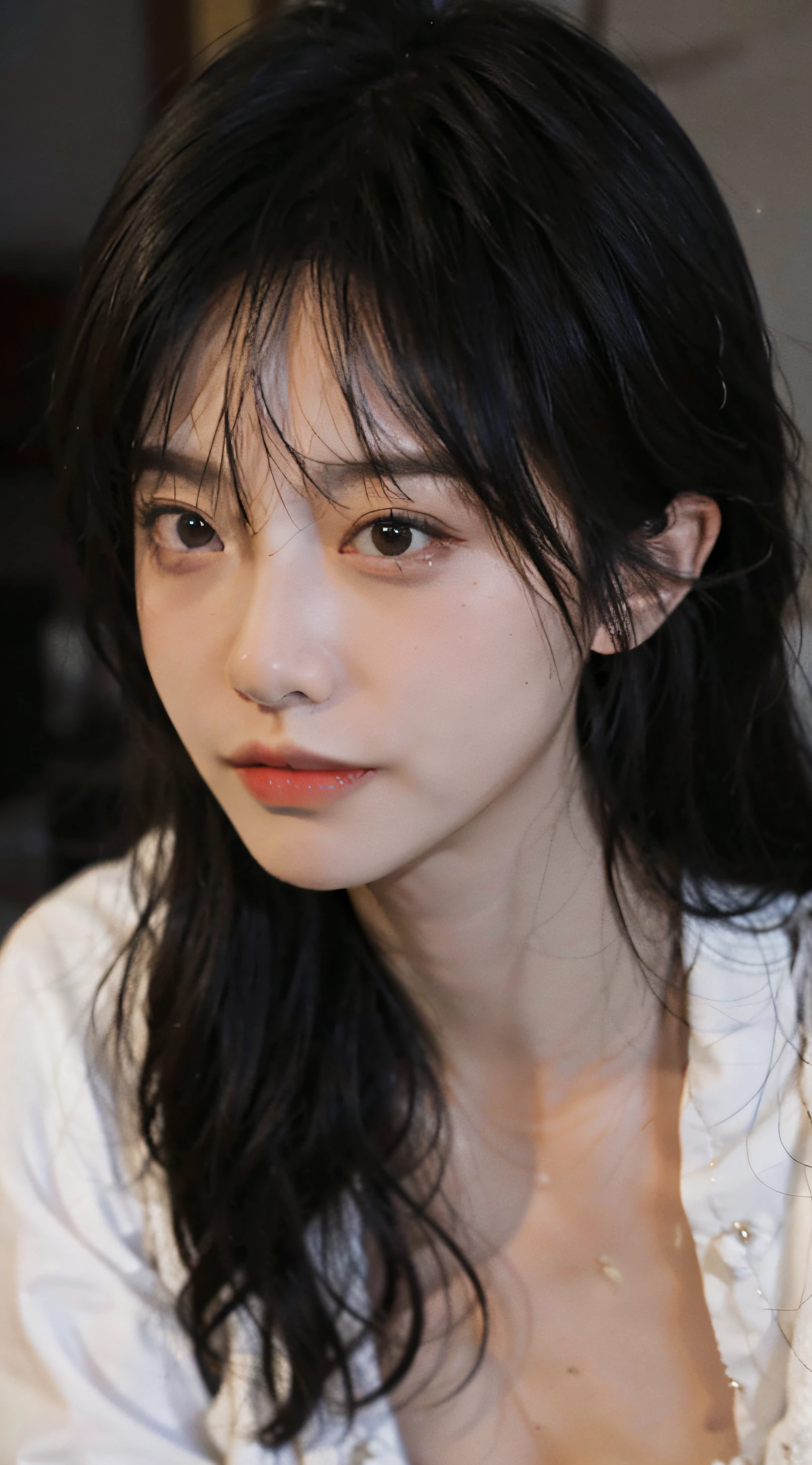 8K，best qualtiy，tmasterpiece，超高分辨率，（真实感：1.4），RAW photogr，（True skin texture：1.3），（filmgrain：1.3），（Pose pose），1个Giant Breast Girl，Beautiful eye and face details，tmasterpiece，Best quality at best，closeup cleavage，The upper part of the body，