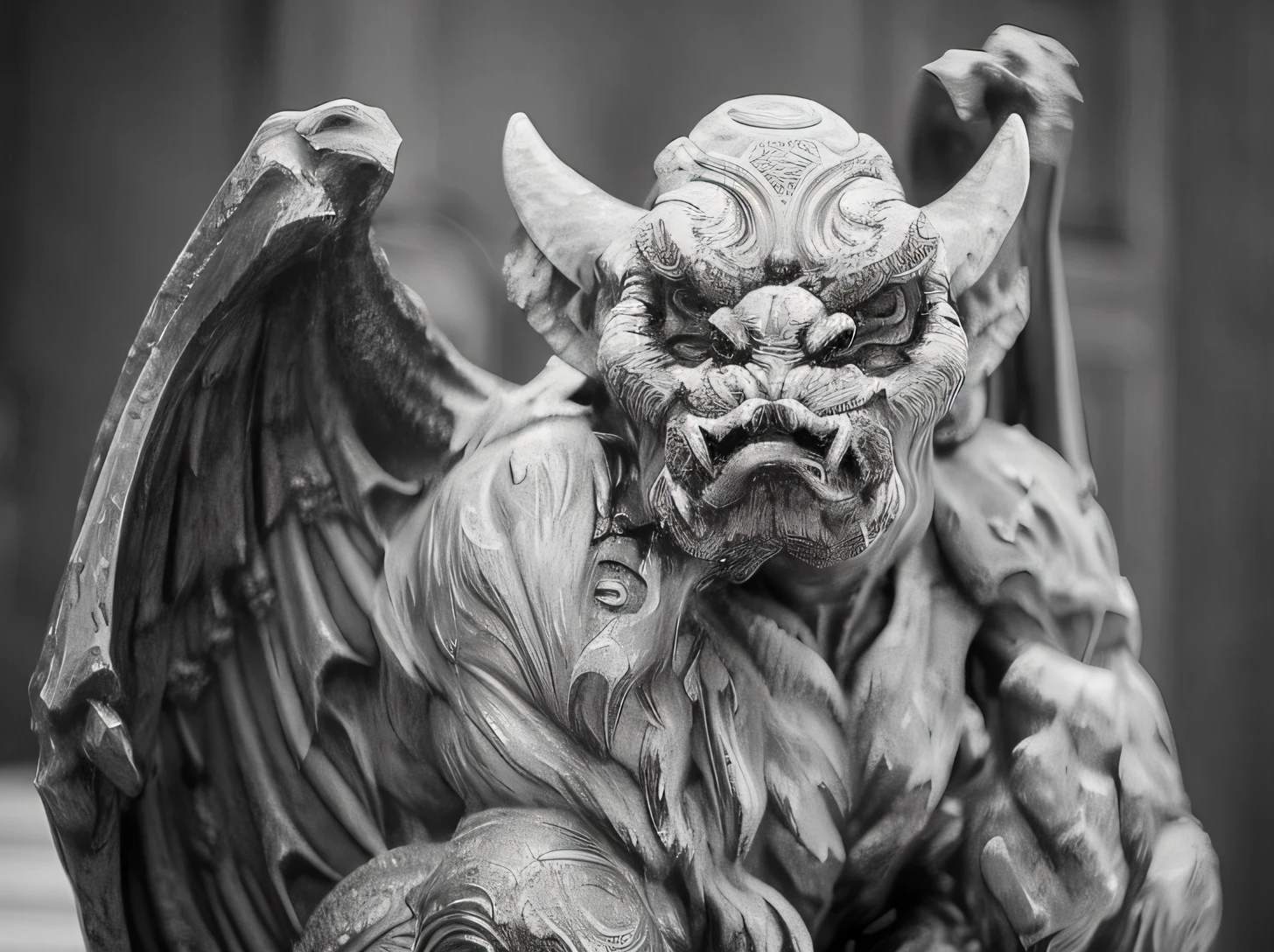 a close up of a statue of a demon with a ball, gargoyle, menacing, menacing!!!, menacing!, in a menacing pose, looking menacing, demonic creature, scary monster statues, one a demon - like creature, one a demon-like creature, in style the demon seated, gargoyles, menacing look, demonic monster
