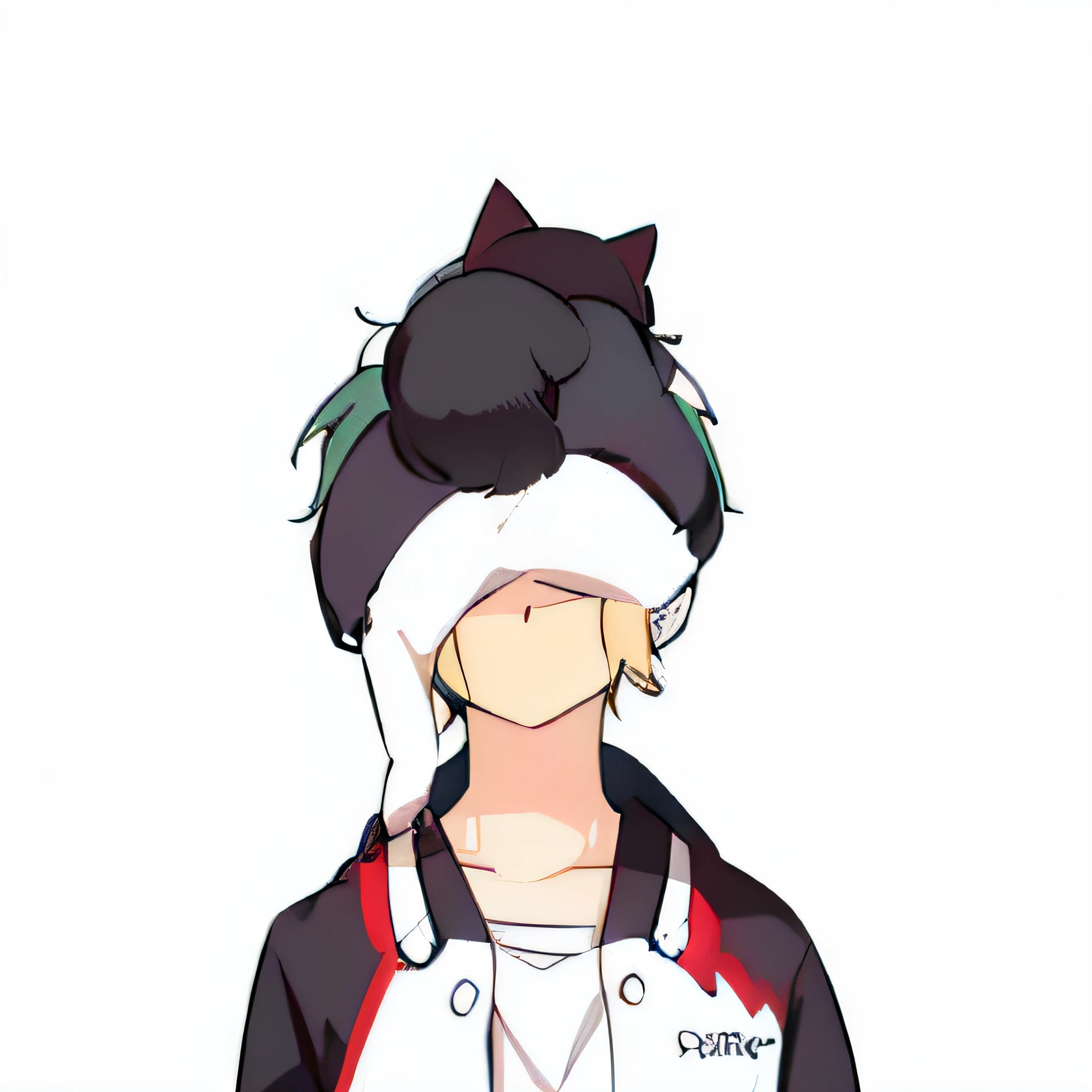 a close up of a person with a cat on their head, 2 d anime style, 2d anime, anime cat, in an anime style, anime girl with cat ears, emo boy with cat ears and tail, anime style character, anime figure, as an anime character, he wears an eyepatch, anime catgirl, anime moe art style