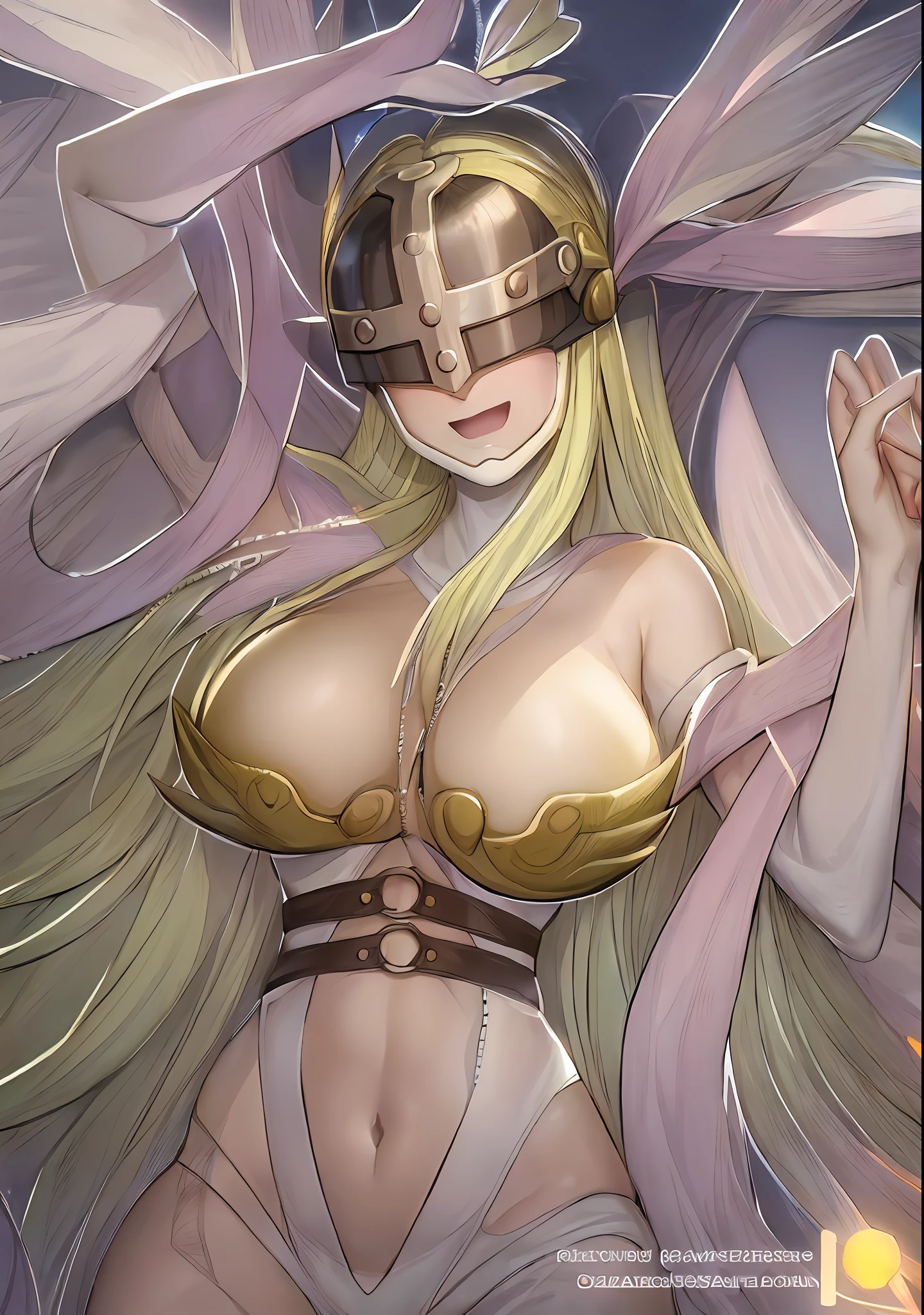 a woman in a bikini and helmet on her head, inspirado em Hiromu Arakawa, Ahegao, sfw version, deusa anime, Marisa Kirisame, nami one piece, Angewomon, Digimon, cara Ahegao, nami from one piece, from one piece, Melhor Avaliado em Pixiv, detalhes finos. anime. tentacles