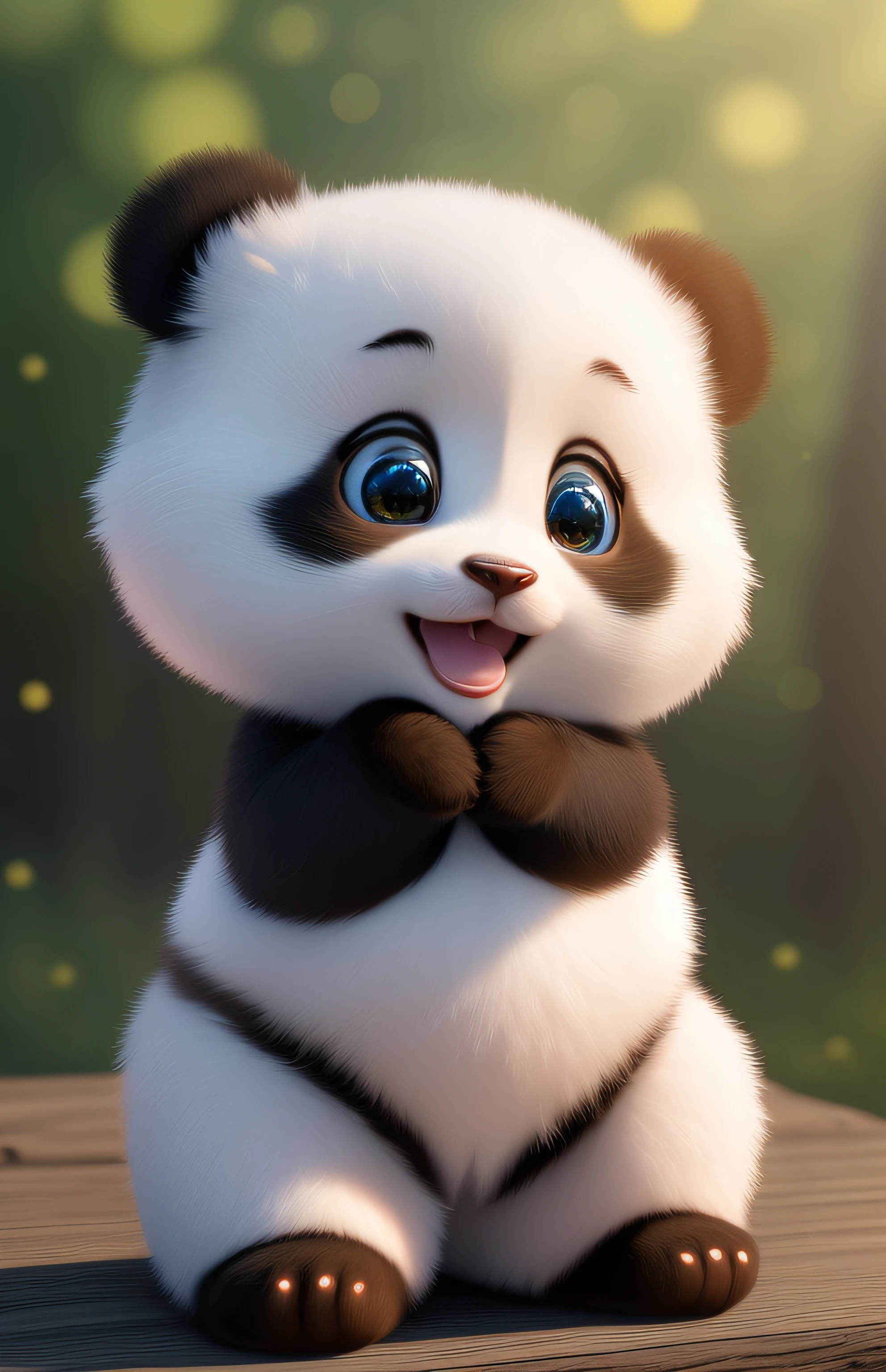 (masterpiece), (best quality), (ultra-detailed), (full body:1.2), Super cute, Baby, Pixar, Baby panda in pajamas, Big bright eyes, Fluffy, Smile, Delicate and fine, Fairy tales, Incredibly high detailed, Pixar style, Bright color palette, Natural light, Simple background with pure color, Octane render, Trending on Artstation, Gorgeous, Ultra wide angle, 8k, HD, Realistic