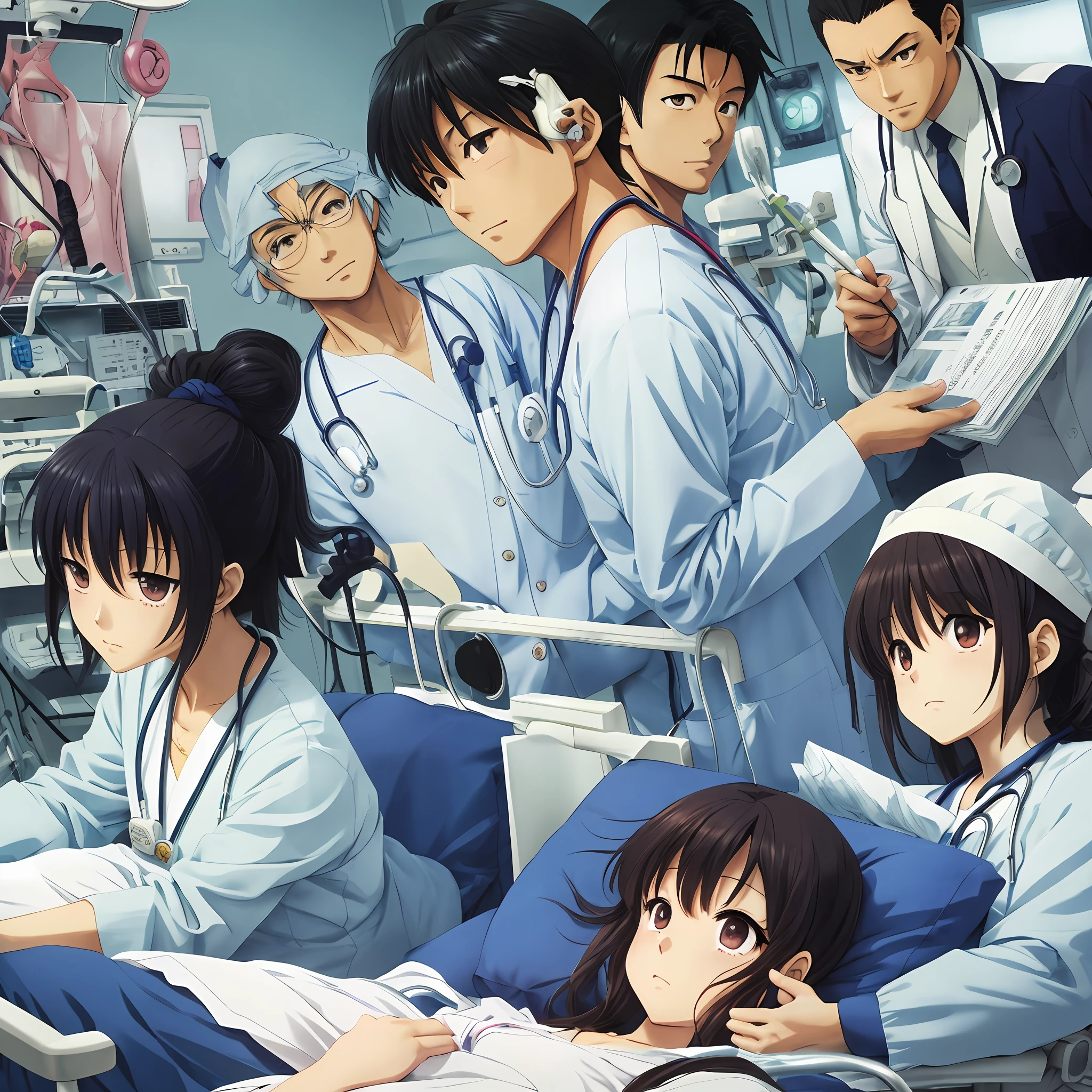 hospitals、surgeon、Osamu Tezuka、Anime style --auto