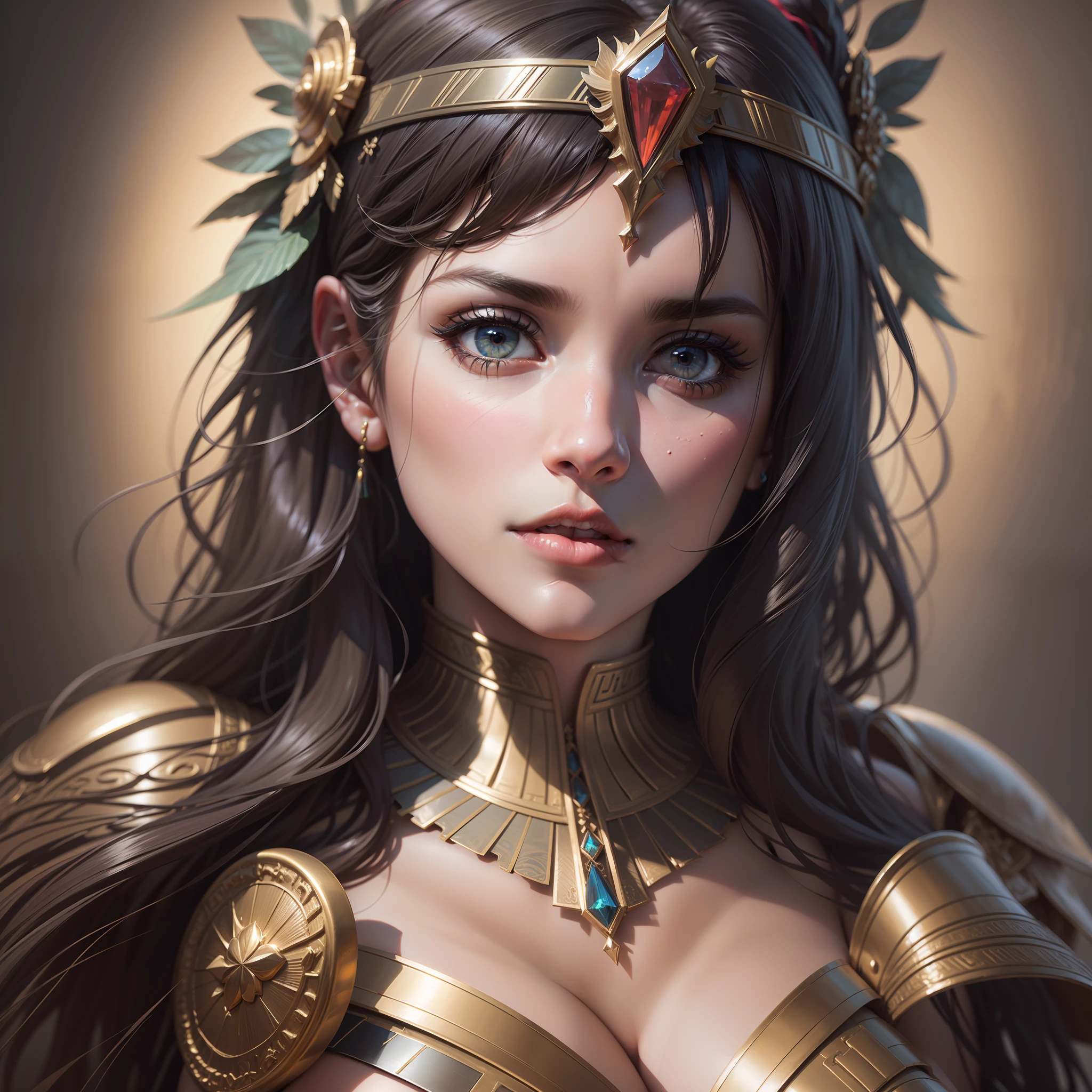 beautiful egyptian goddess, cleopatra ((large breasts, neckline, thick thighs, hourglass figure)), photorealistic, photo, masterpiece, realistic, realism, photorealism, high contrast, photorealistic digital art trend in Artstation 8k HD high definition detailed realistic, detailed, skin texture, hyper detailed, realistic skin texture, armor, best quality, ultra high res, (photorealistic: 1.4),, high resolution, detailed, raw photo,  Sharp Re, by Lee Jeffries Nikon D850 Film Stock Photography 4 Kodak Portra 400 Camera F1.6 Lens Rich Colors Hyper Realistic Texture Dramatic Lighting UnrealEngine Trend on Artstation Cinestill 800,