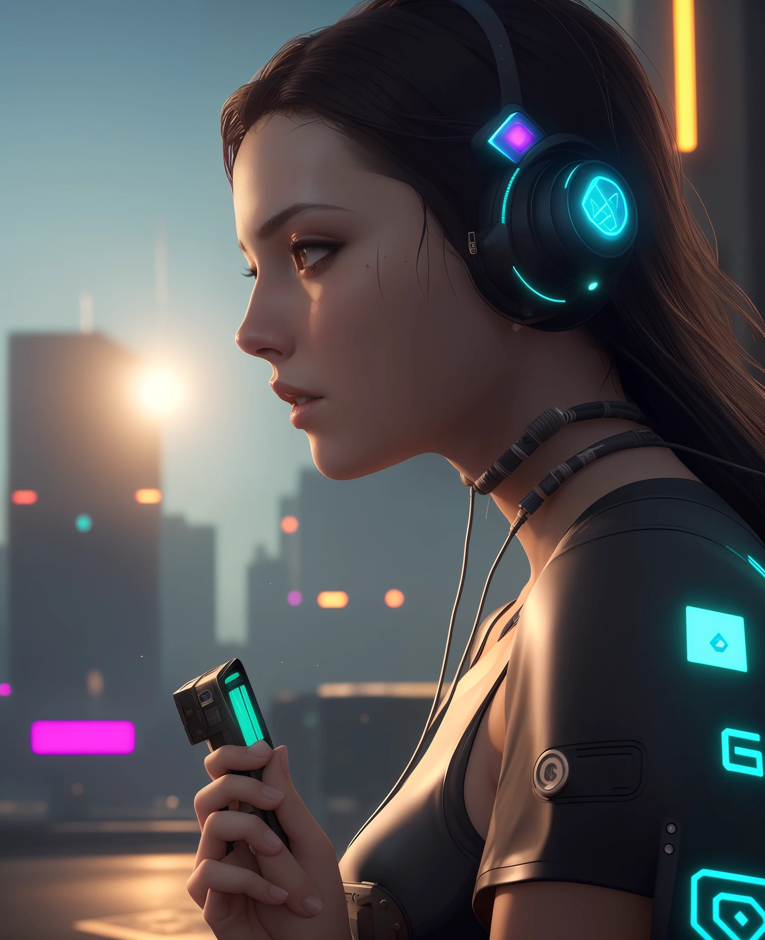 ((Best Quality)), ((Masterpiece)), (Very detailed:1.3), 3D, Beautiful (Cyberpunk:1.3) Female hacker, thick hair, revealing clothes, operating computer terminals, computer servers, LCD screens, fiber optic cables, corporate logos, HDR (High Dynamic Range), ray tracing, NVIDIA RTX, Super Resolution, Unreal 5, Subsurface scattering, PBR textures, Post processing, Anisotropic filtering, Depth of field, Maximum sharpness and sharpness, Multi-layer textures, Albedo and specular mapping, surface shading, accurate simulation of light-material interactions, perfect proportions, octane rendering, duotone lighting, low ISO, white balance, rule of thirds, wide aperture, 8K RAW, high efficiency sub-pixels, subpixel convolution, luminous particles,