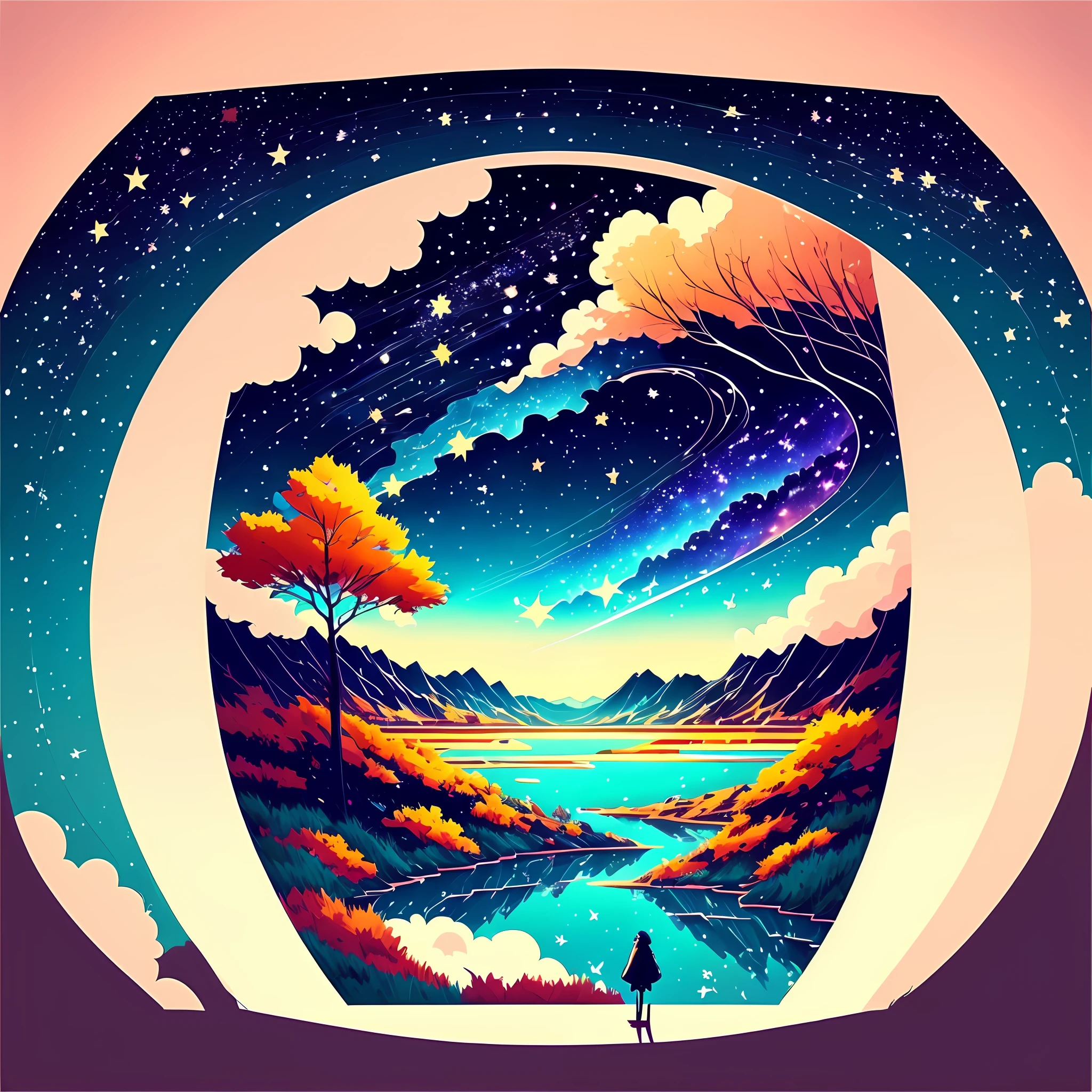 anime anime wallpapers with a view of the sky and stars, cosmic skies. by makoto shinkai, anime art wallpaper 4 k, anime art wallpaper 4k, anime art wallpaper 8 k, anime sky, amazing wallpaper, anime wallpaper 4 k, anime wallpaper 4k, 4k anime wallpaper, makoto shinkai cyril rolando, anime background art --auto