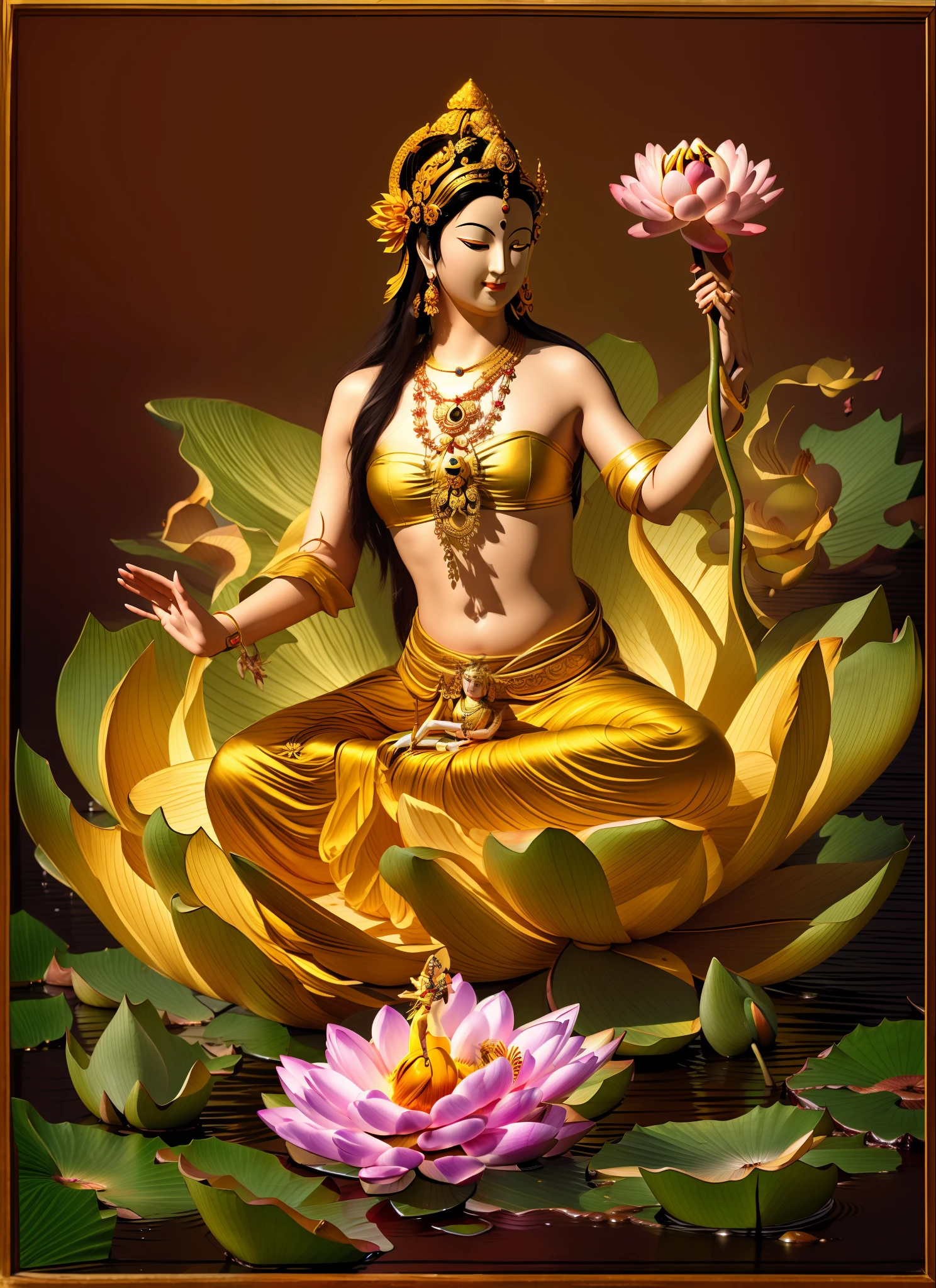 Bodhisattva holding a lotus flower