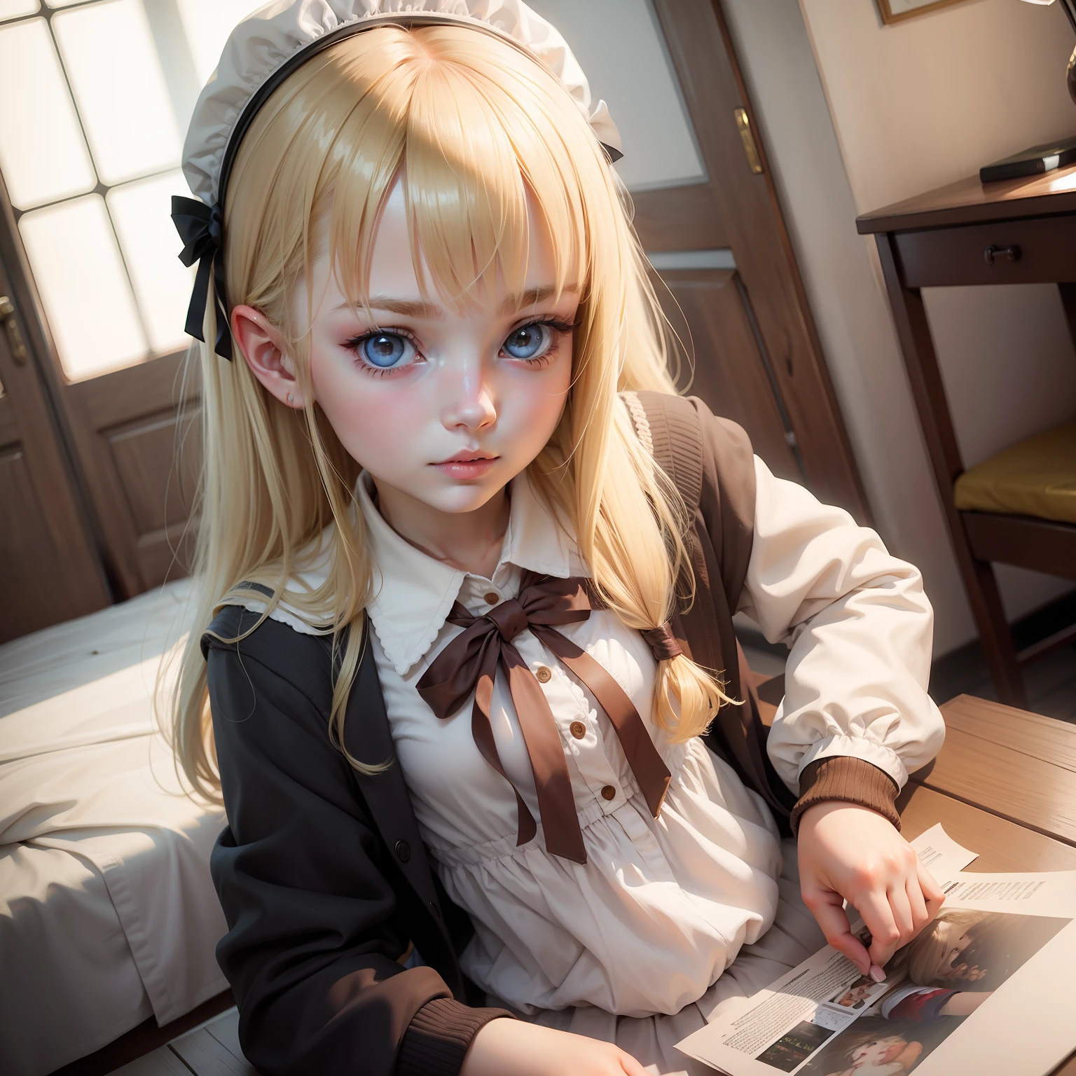 Russian high school girl blonde and fair skin cute child