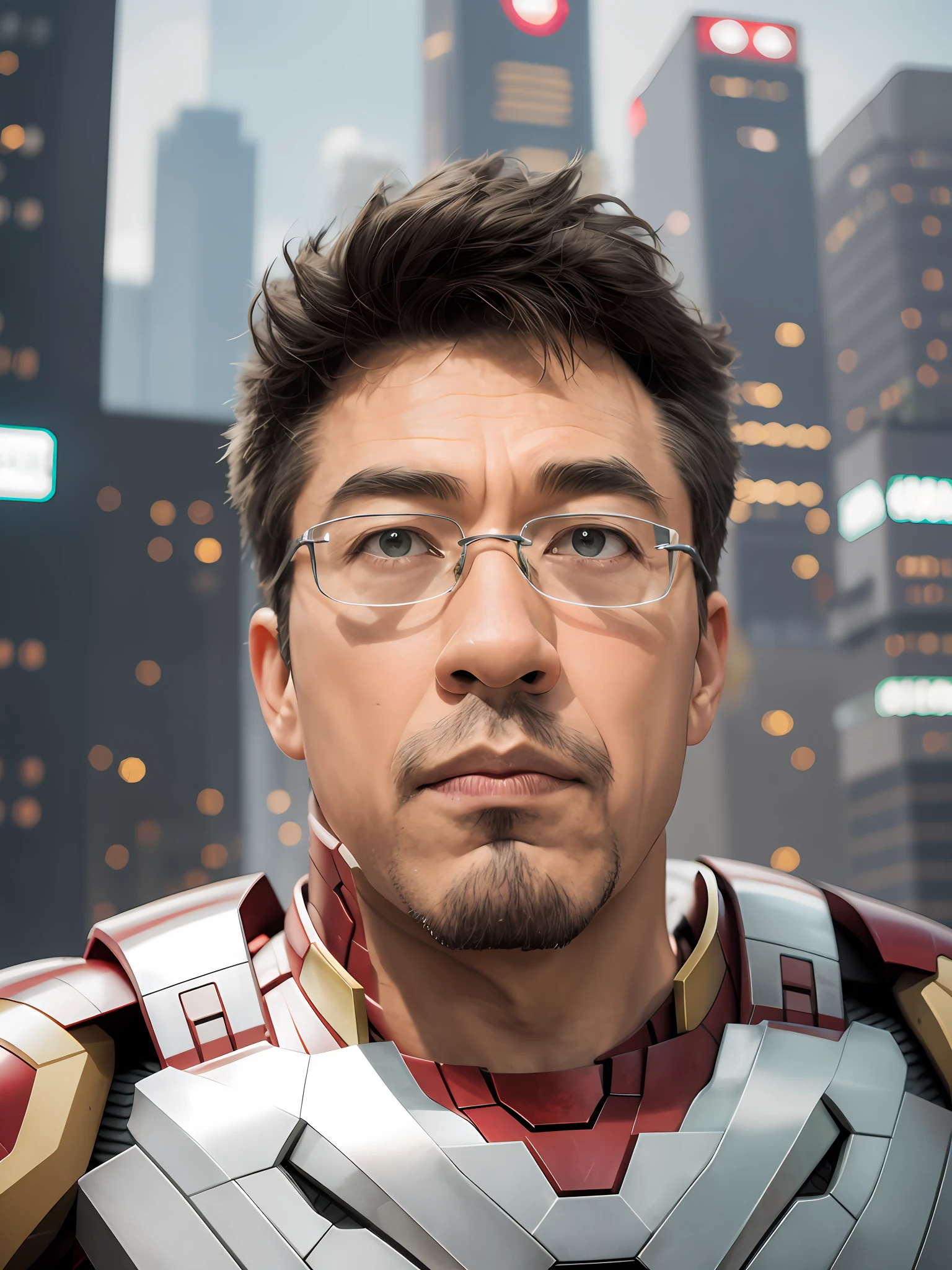 Red Iron Man suit,sci fi background