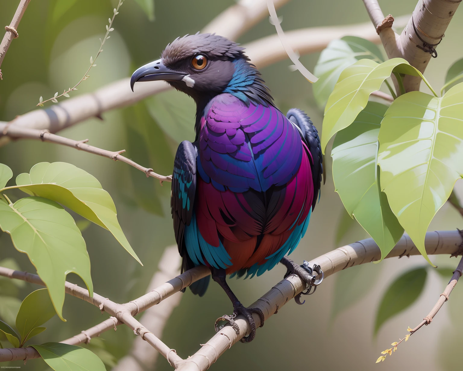 Pintura vintage da flora e fauna do Brasil, como aves tropicais, with a Bible in His hand, realista, pele natural, Motor irreal, circunstanciado, Ultra high definition, 8k, - -q 1 - -v 4 --auto