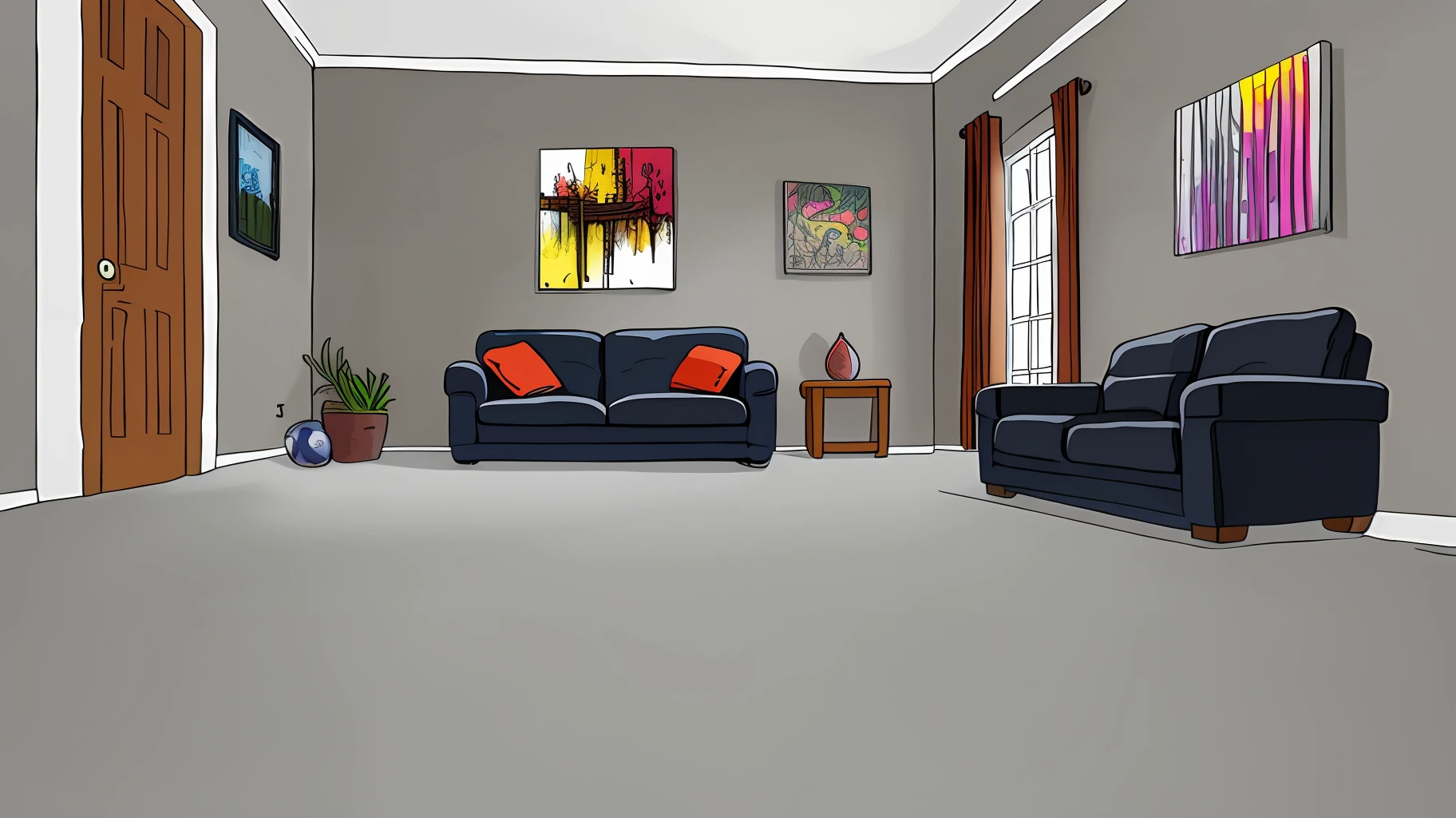 living room interior,Grey floor, 8K, hyper HD, tmasterpiece, highest quality