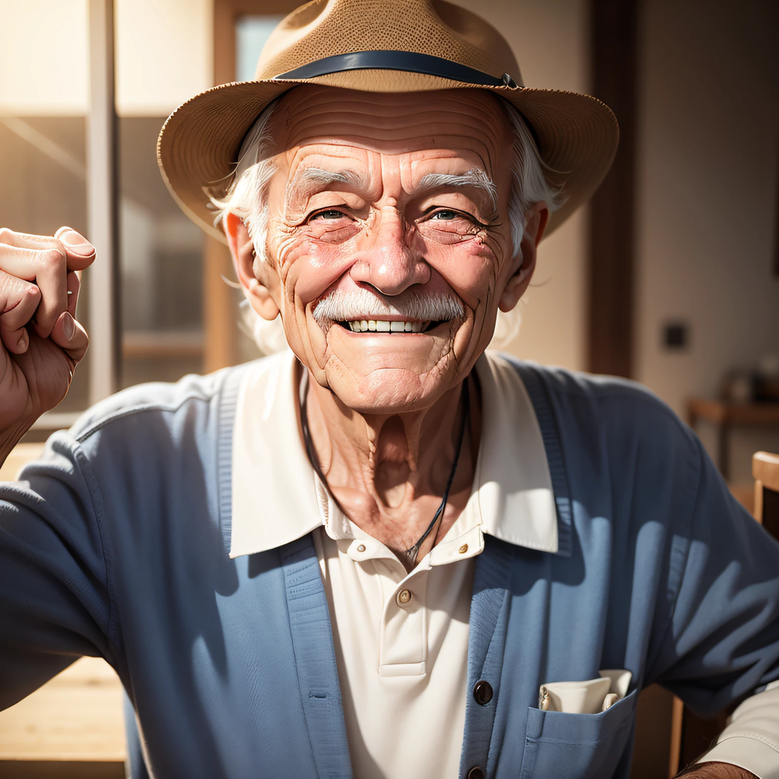 "Smiling elderly man"