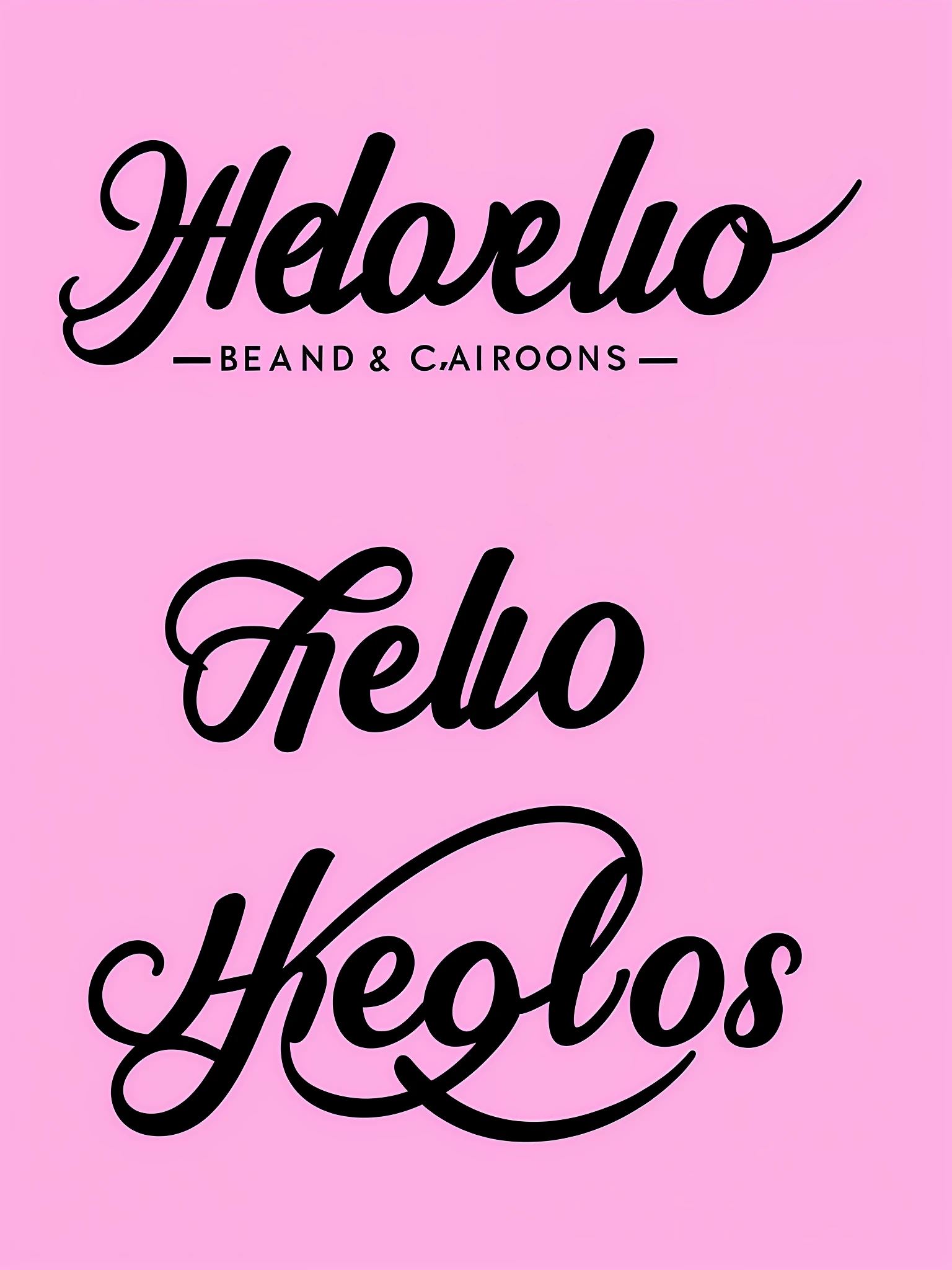 Logo in powder pink colors for a beauty salon with the name "Hello Girls"