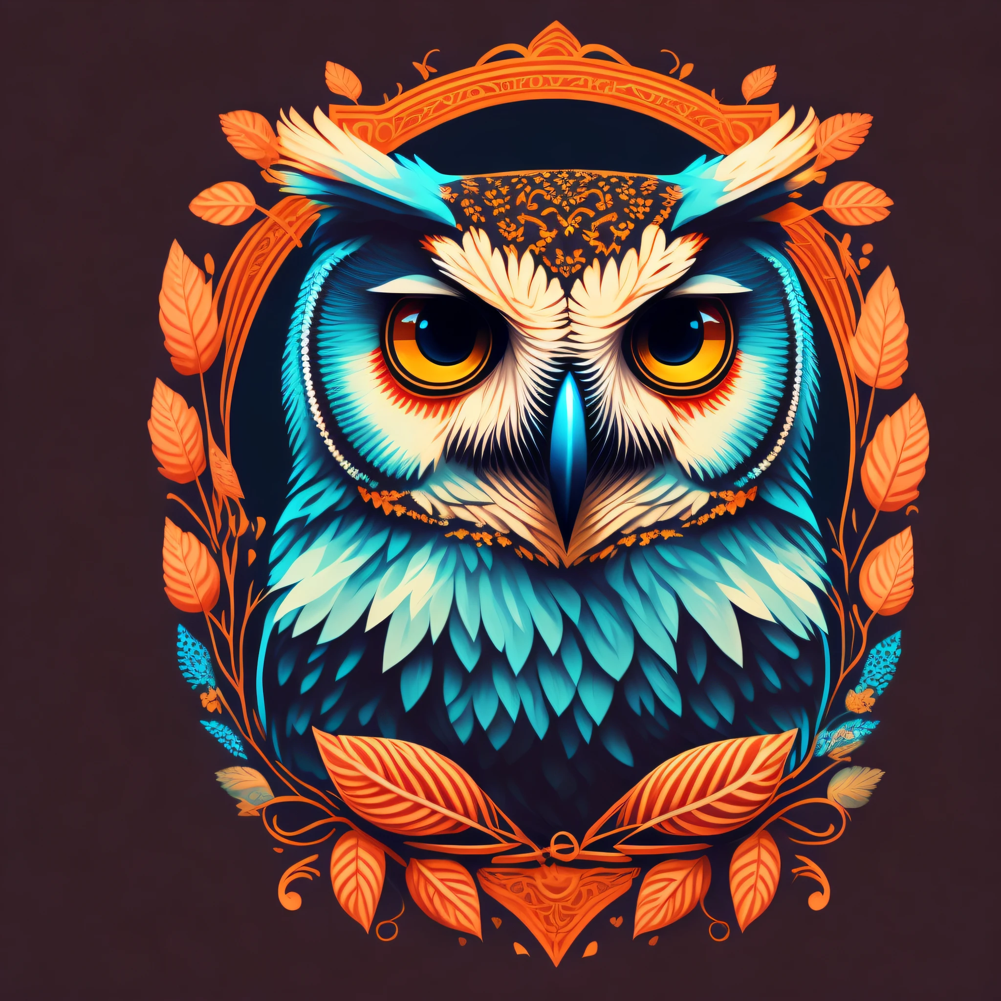 owl, t-shirt design, rzminjourney, vector art