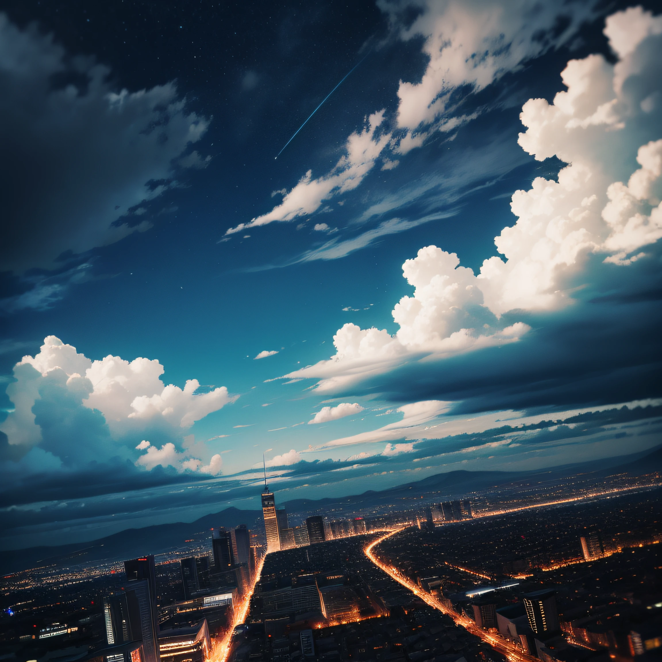 cloudy sky by night