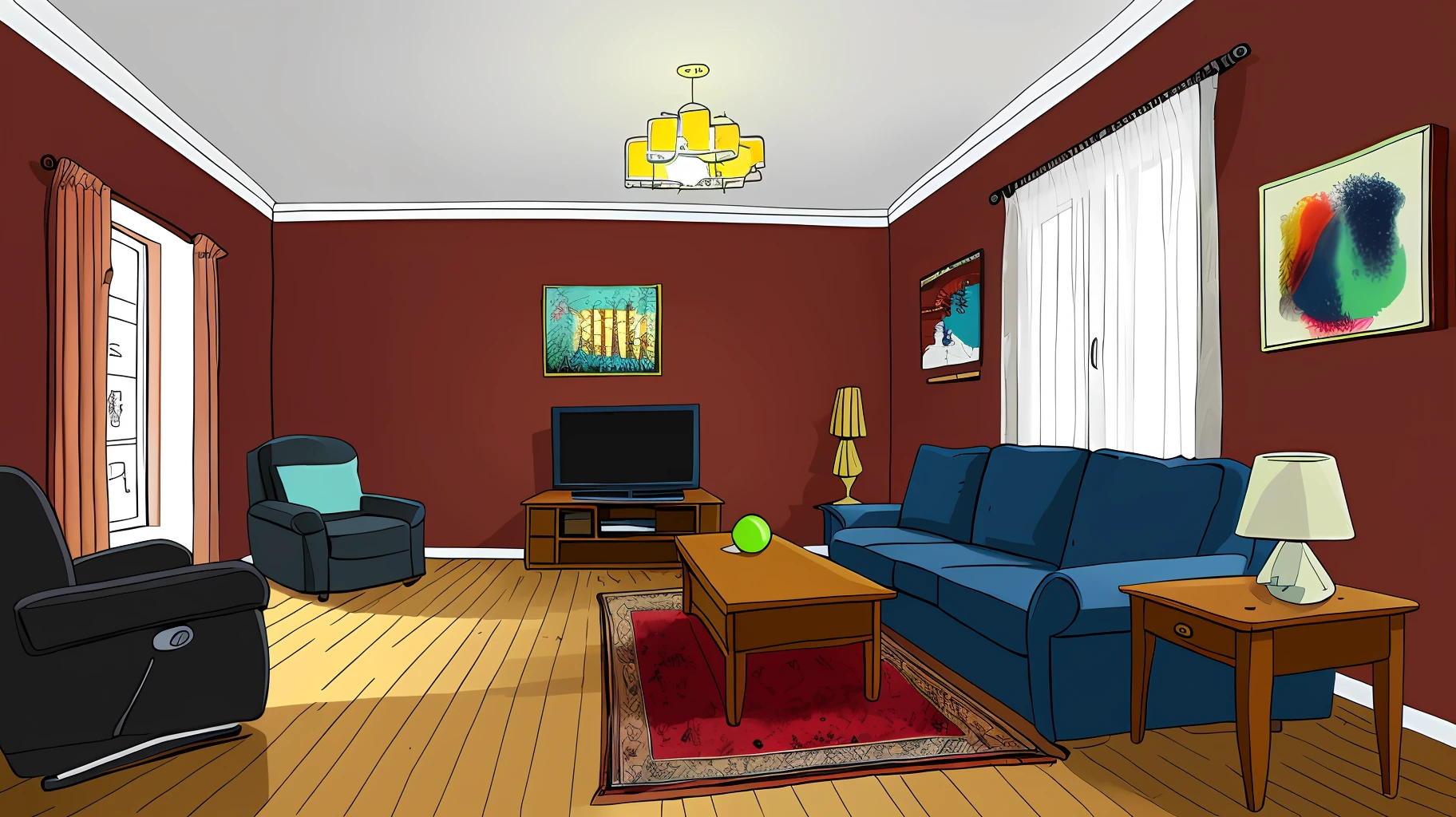 living room interior，  8K， hyper HD， tmasterpiece， highest  quality
