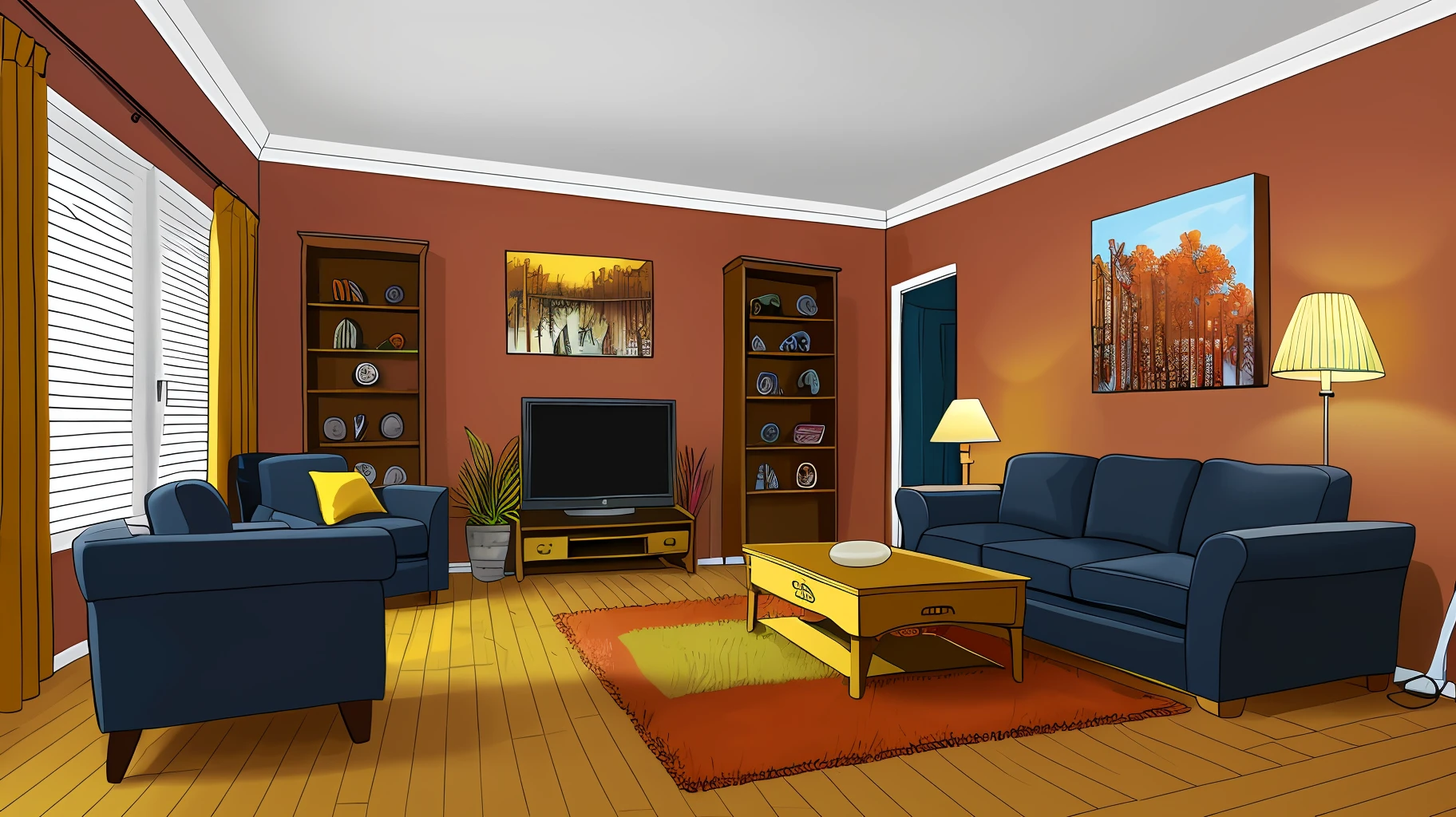 living room interior, 8K, hyper HD, tmasterpiece, highest quality