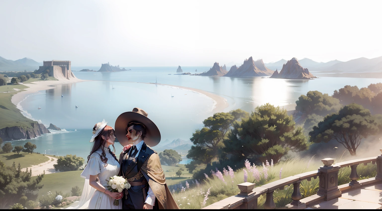 Change the background，The background is grand，Majestic，Change character costumes，Luxurious clothes，