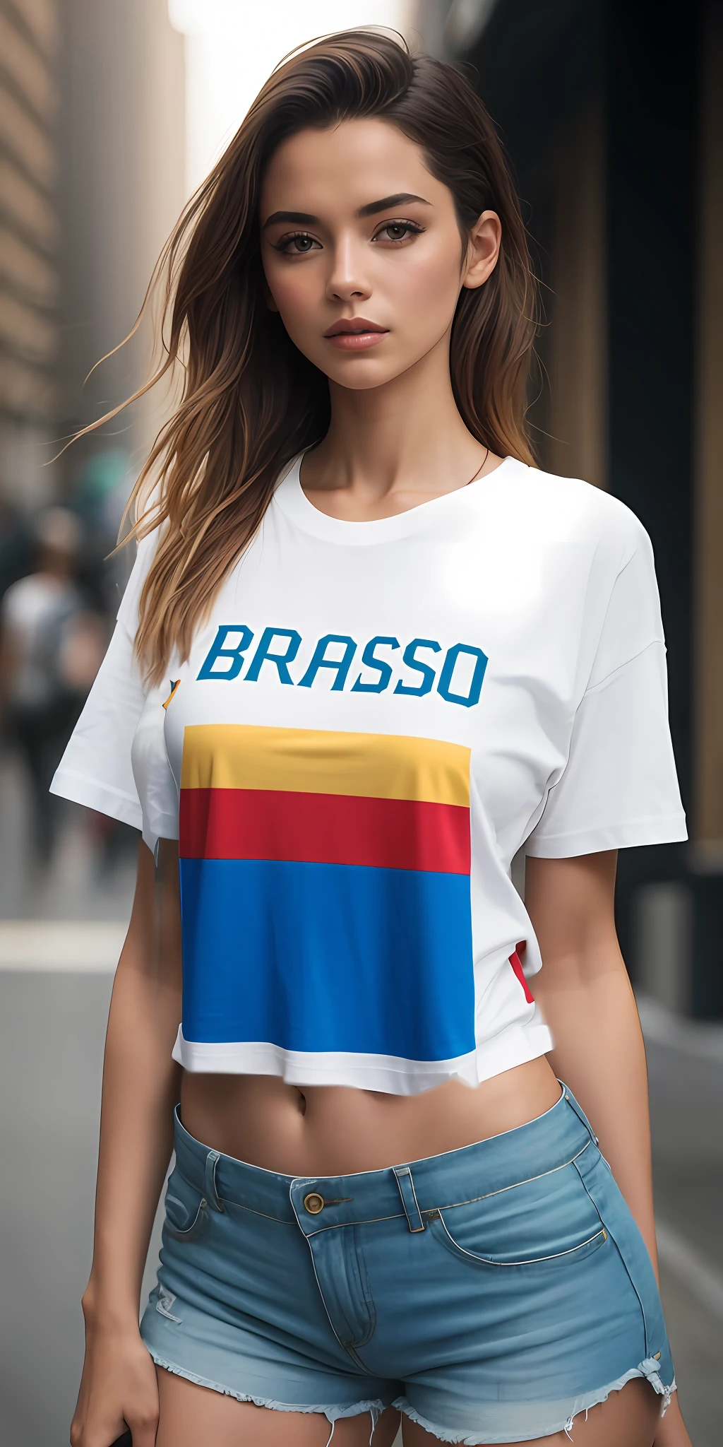 Branco, camiseta lisa.