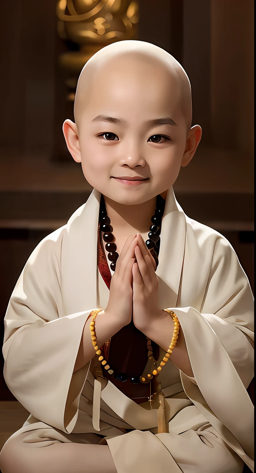 Arad child sitting on wooden floor in white robes, jaeyeon nam, wearing nun outfit, yanjun cheng, Young Asian girl, Buddhist, Cai Xukun, blessing hand, young goddess, dressed in simple robes, young wan angel, wenjun lin, Taoist, Chinese girl, mingchen shen, ruan jia beautiful!