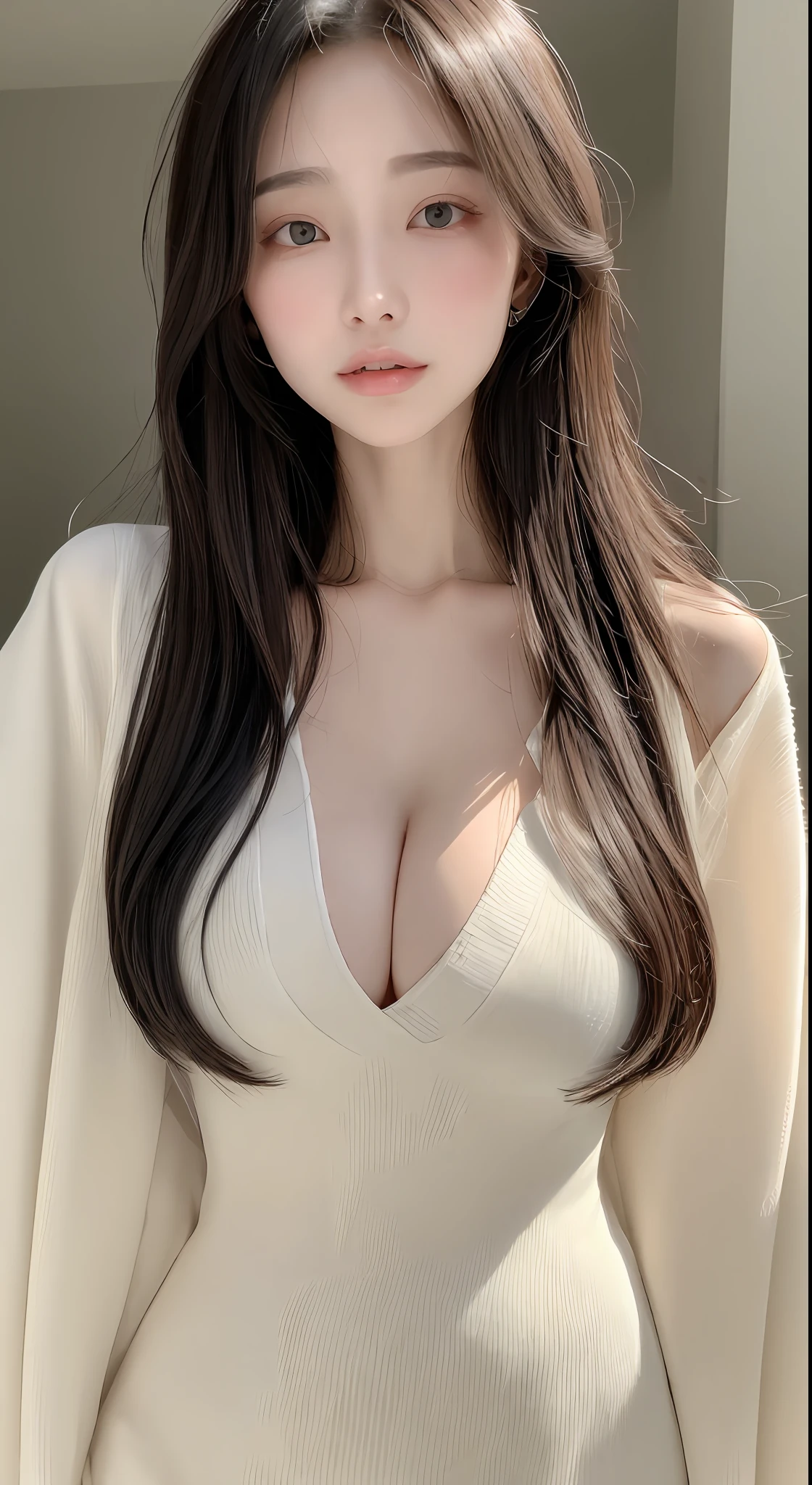perfect figure beautiful woman:1.4,Layered Hair Style,Protruding cleavage:1.2,wetclothes:1.5,Highly Detailed Face and Skin Textur,二重まぶた,Whiten the skin,long whitr hair