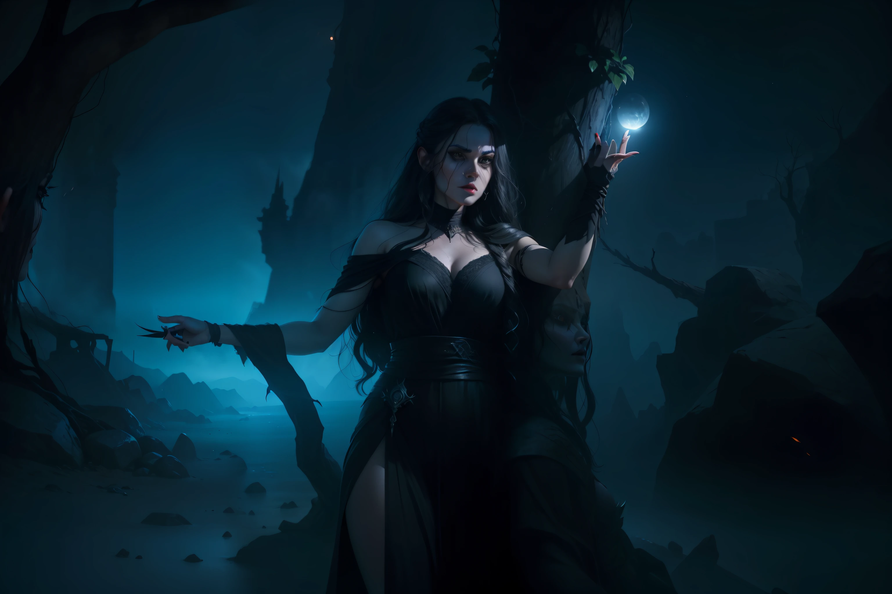 (Shelob), hot, beautiful woman, mature face, (black eyeliner:1.4),Shadow Of War, untied hair, Mordor, lord of the rings, extremely detailed face and eyes, (masterpiece), absurdres, 8k