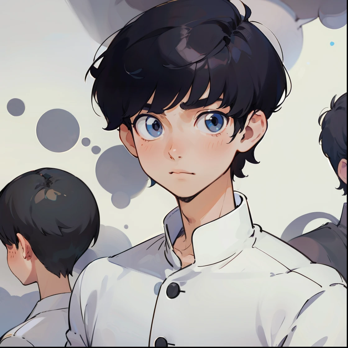 Black hair, 1 Man, short-hair