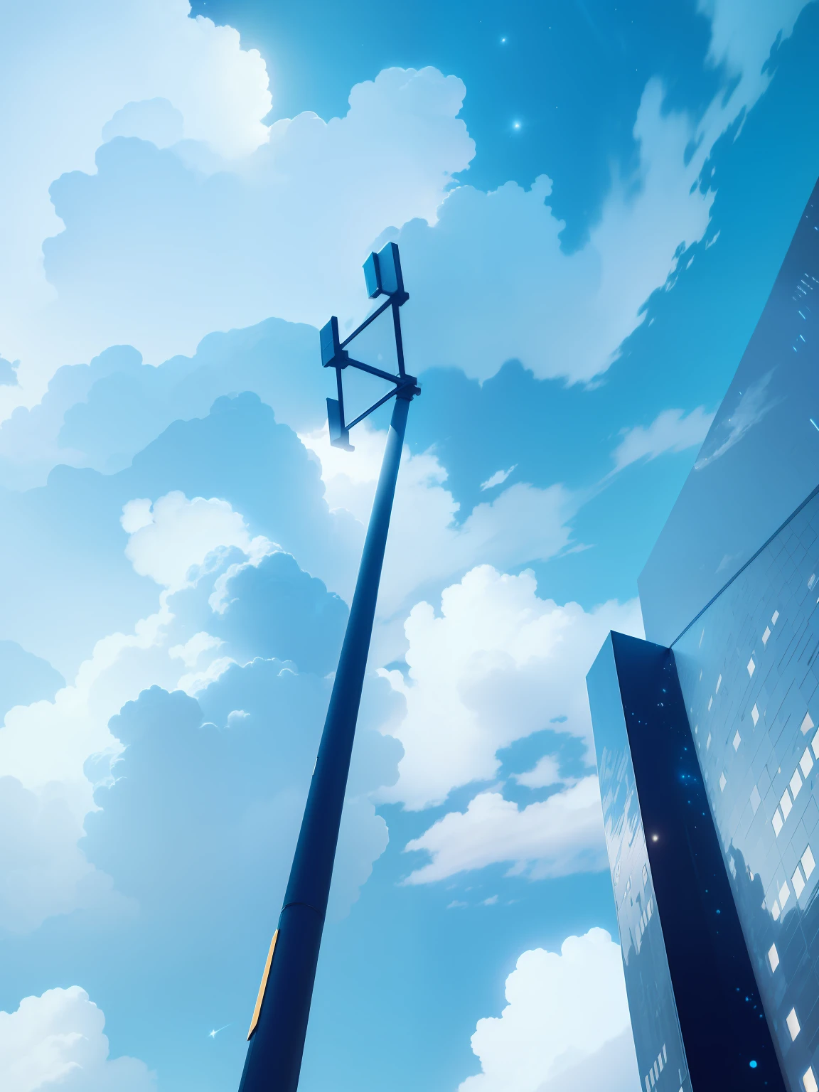 octanerender, Skysky, As estrelas (Skysky), The landscape, starrysky, the night, only child, nigh sky, 独奏, exteriors, signatures, build, Clouds, galactic, 城市, siluette, view over city