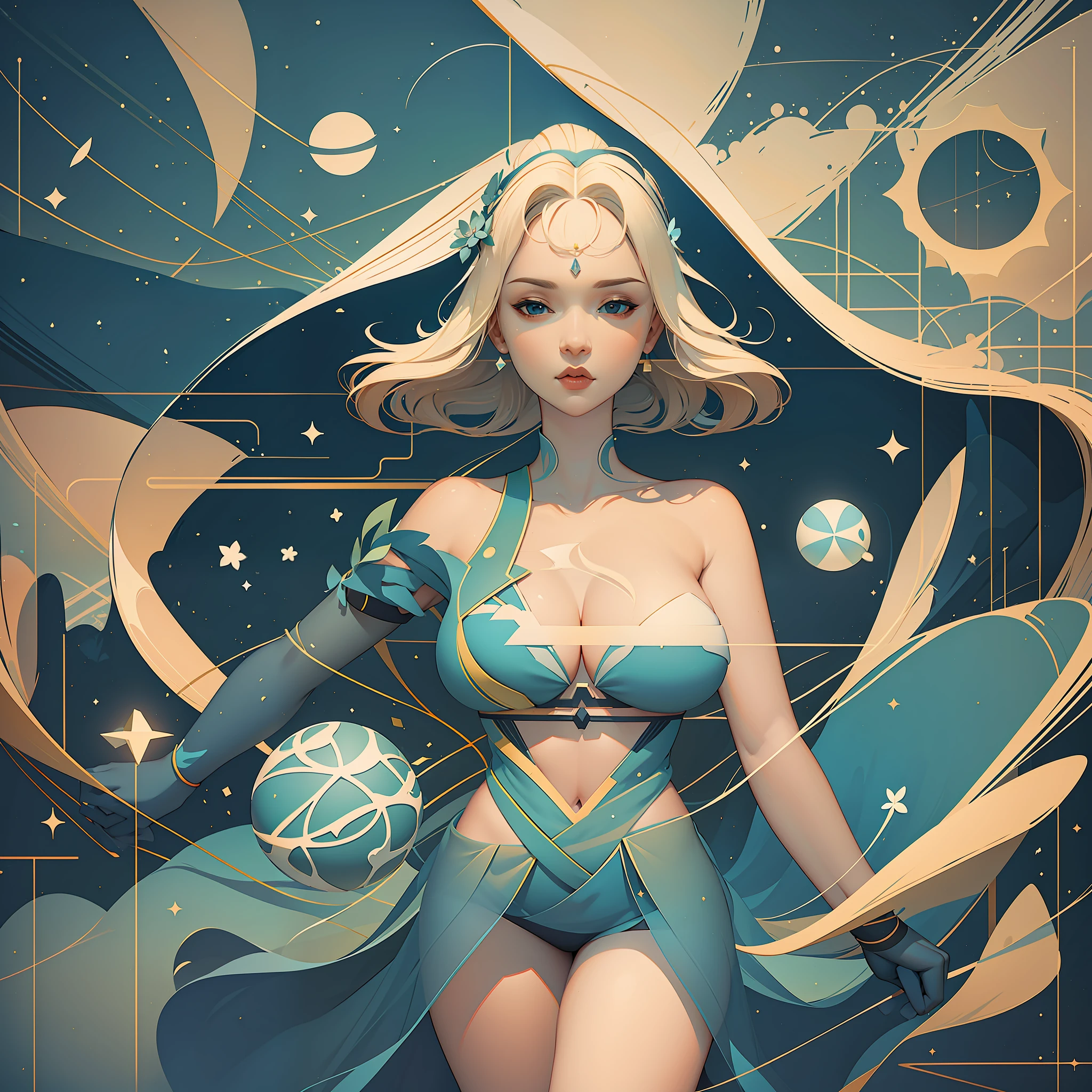 The avatar consists of simple geometric shapes,Graphic illustration,closeup cleavage,Fantastic installation style,Realistic and imaginative,pegging/pegging,Multi-layer collage,Highlight,Three-dimensional morphology