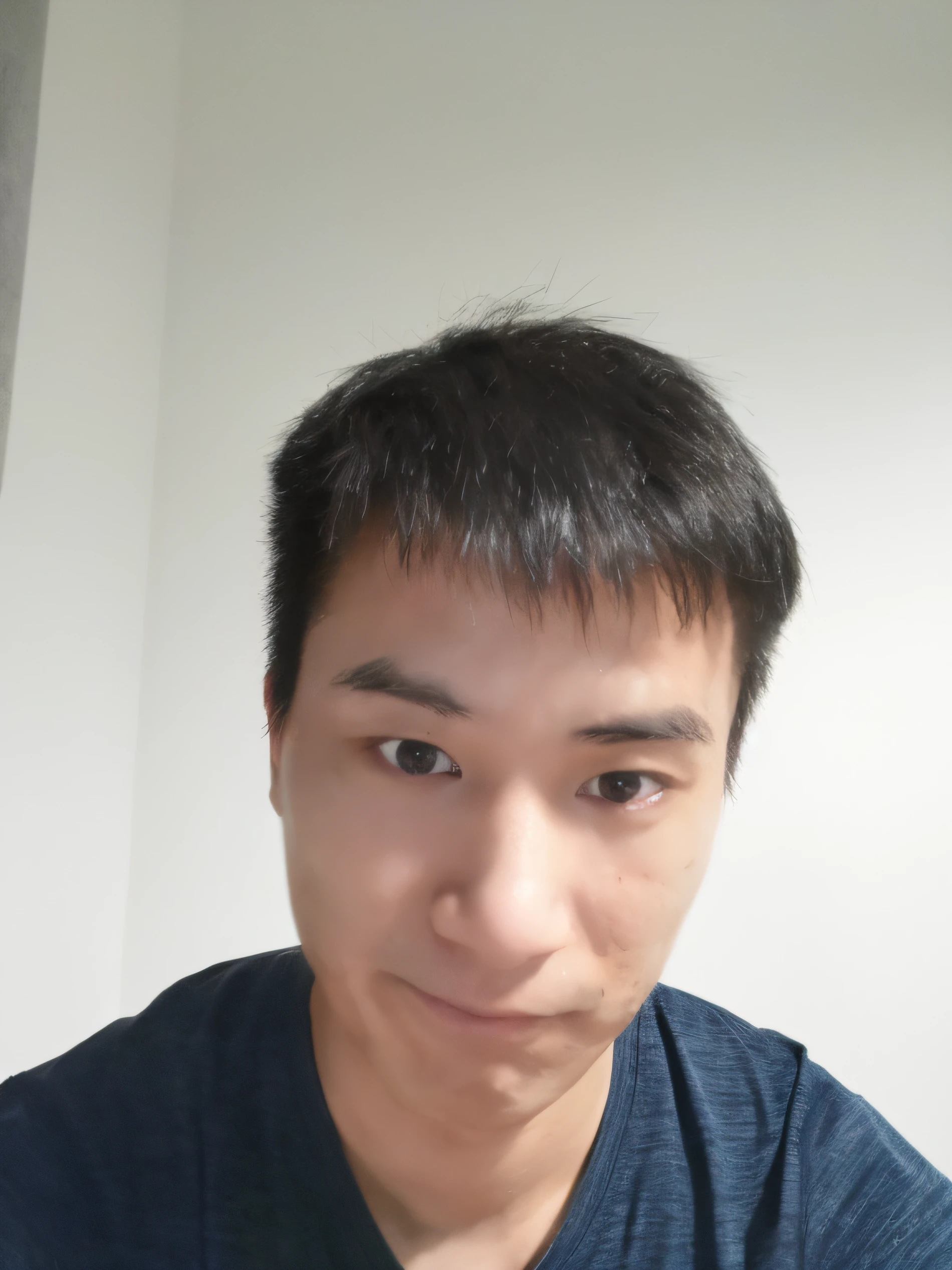 Arafeld man in blue shirt and black shirt, 2 , 2 8 years old old, 8k selfie, 3 2 - year - old, 2 3 years old, with short hair, 38 2 4 years old, heavy eyes to the side, head an view, professional profile picture