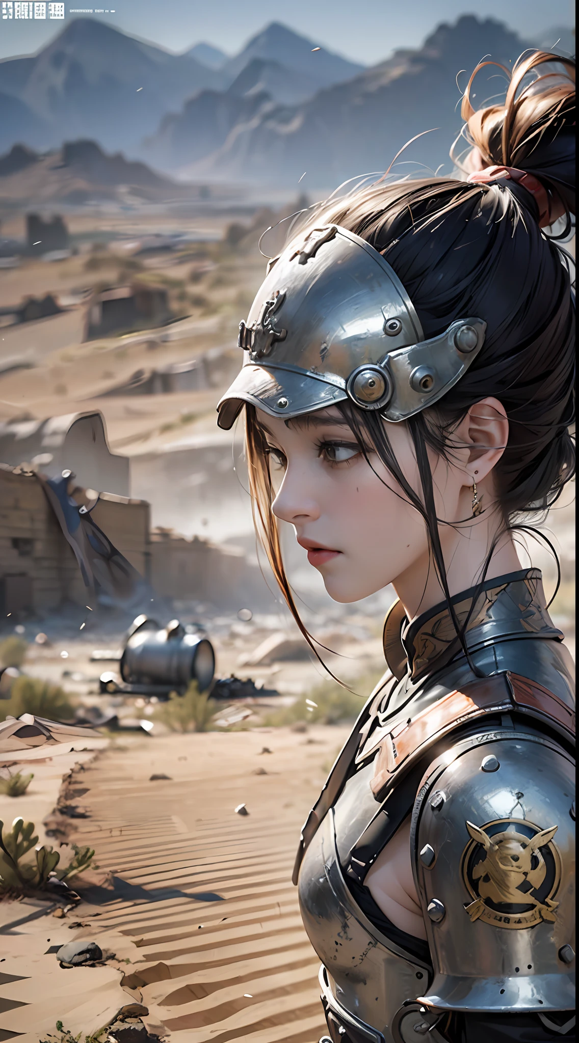 8k wallpaper,ultra - detailed,rich details,ultraclear,8K,,Best quality at best,best qualtiy,mistic,1 female warrior,Black armor,Ancient Chinese general armor,(((Sword in hand))),facing to audience,(((A withered battlefield,废墟,run-down,Wasteland,barren,A desert))),Sadness outside,battlefiled,ancient battle field,,((the night,Dimly lit,Dark 1.3)),Bust composition
