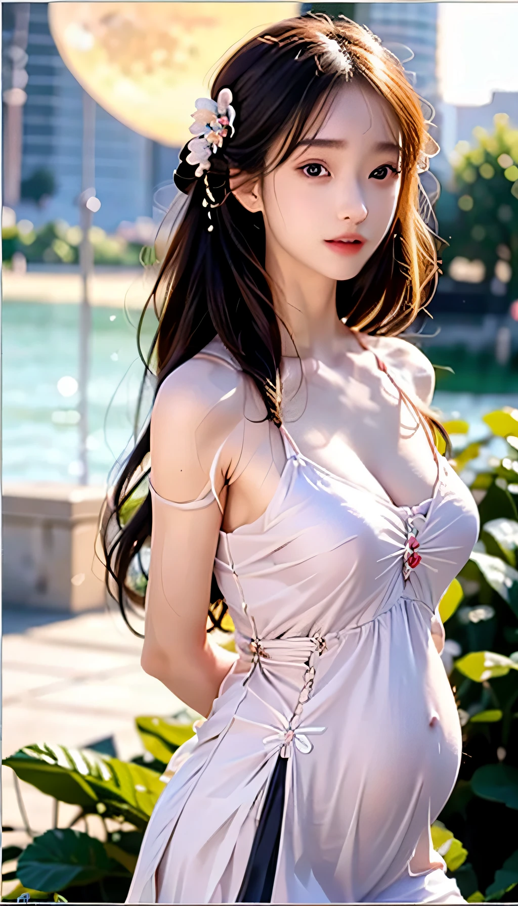tmasterpiece,best qualtiy,(realisticlying,photo-realistic:1.37),8k,an extremely delicate and beautiful,astounding,finedetail,offcial art,absurderes,Incredibly Ridiculous res,hugefilesize,ultra - detailed,extremely detaile,Beautiful Meticulous Girl,1girll,(perfect female shape),full bodyesbian,middle breasts,pregnant women with